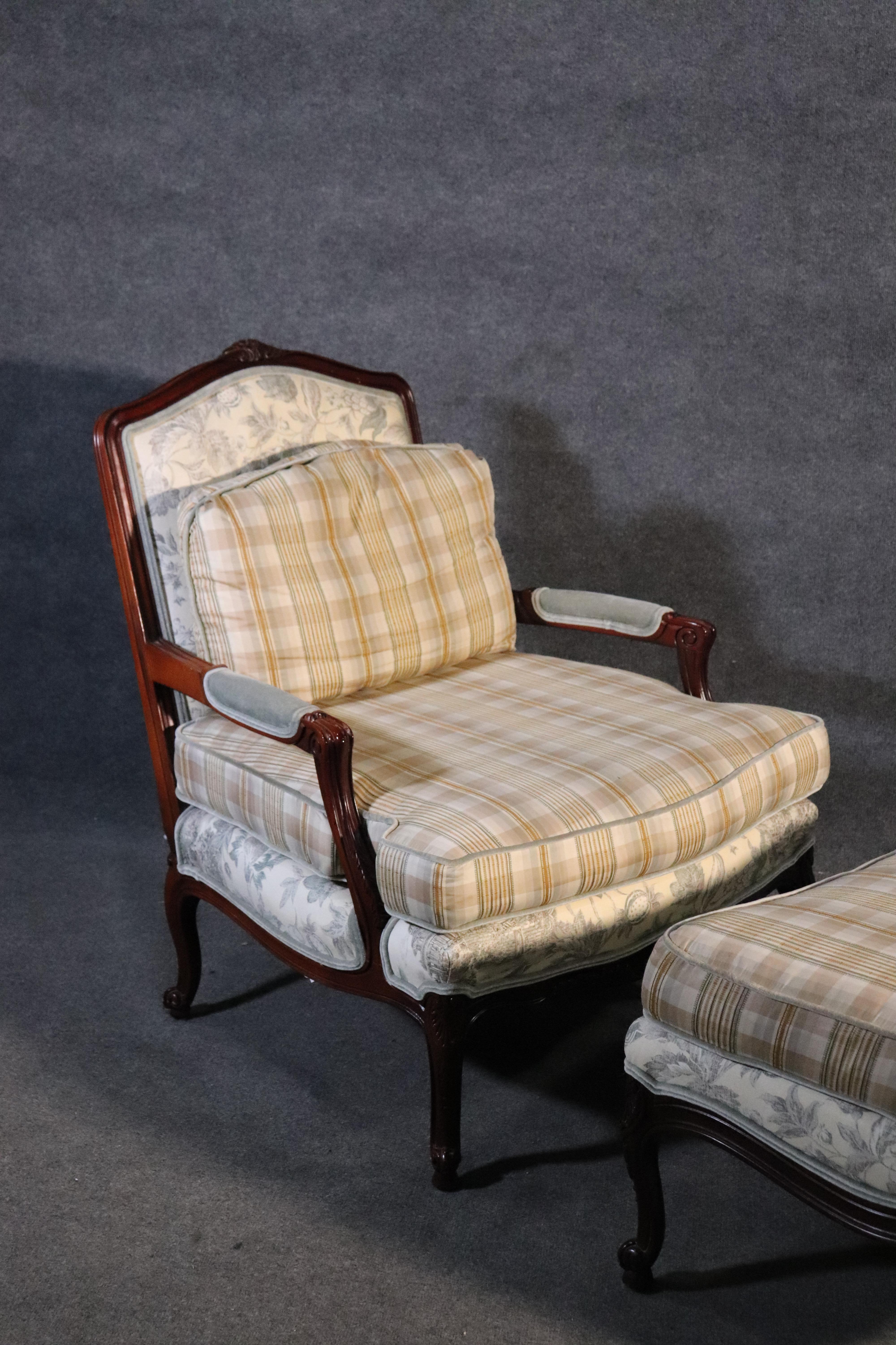 french bergere chair and ottoman