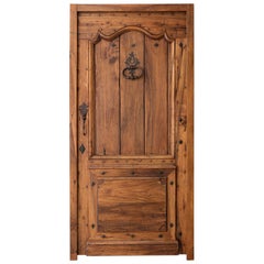 French Louis XV Style Walnut Wood Entry Door