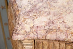French Louis XV Style Wine Cork-Veneered Marble Top Commode