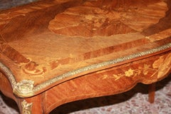 French Louis XV Style Writing Table Inlaid with Bronzes