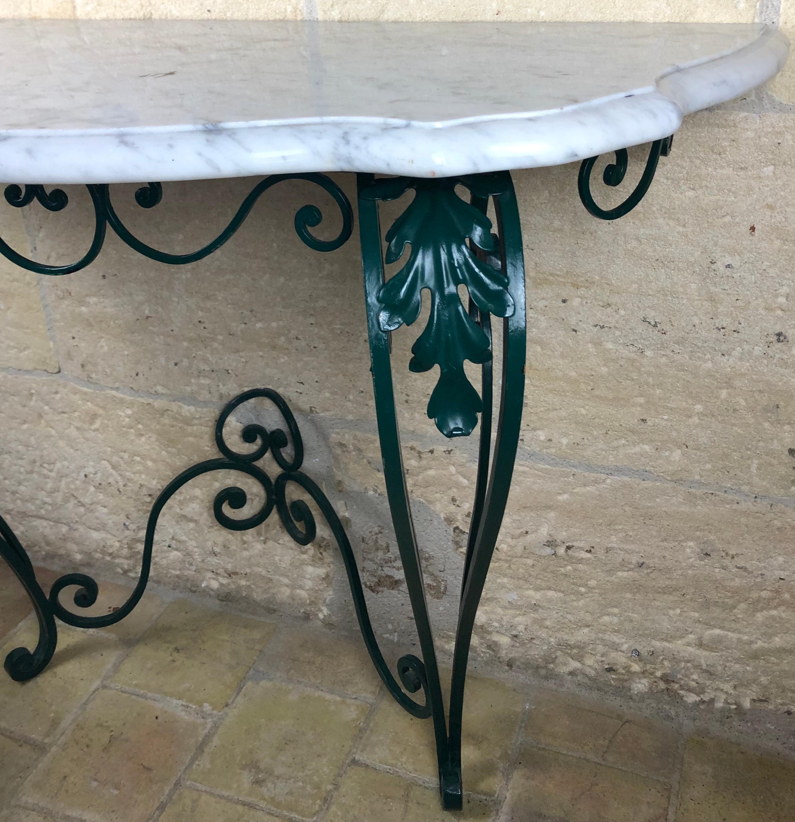 marble and iron console table