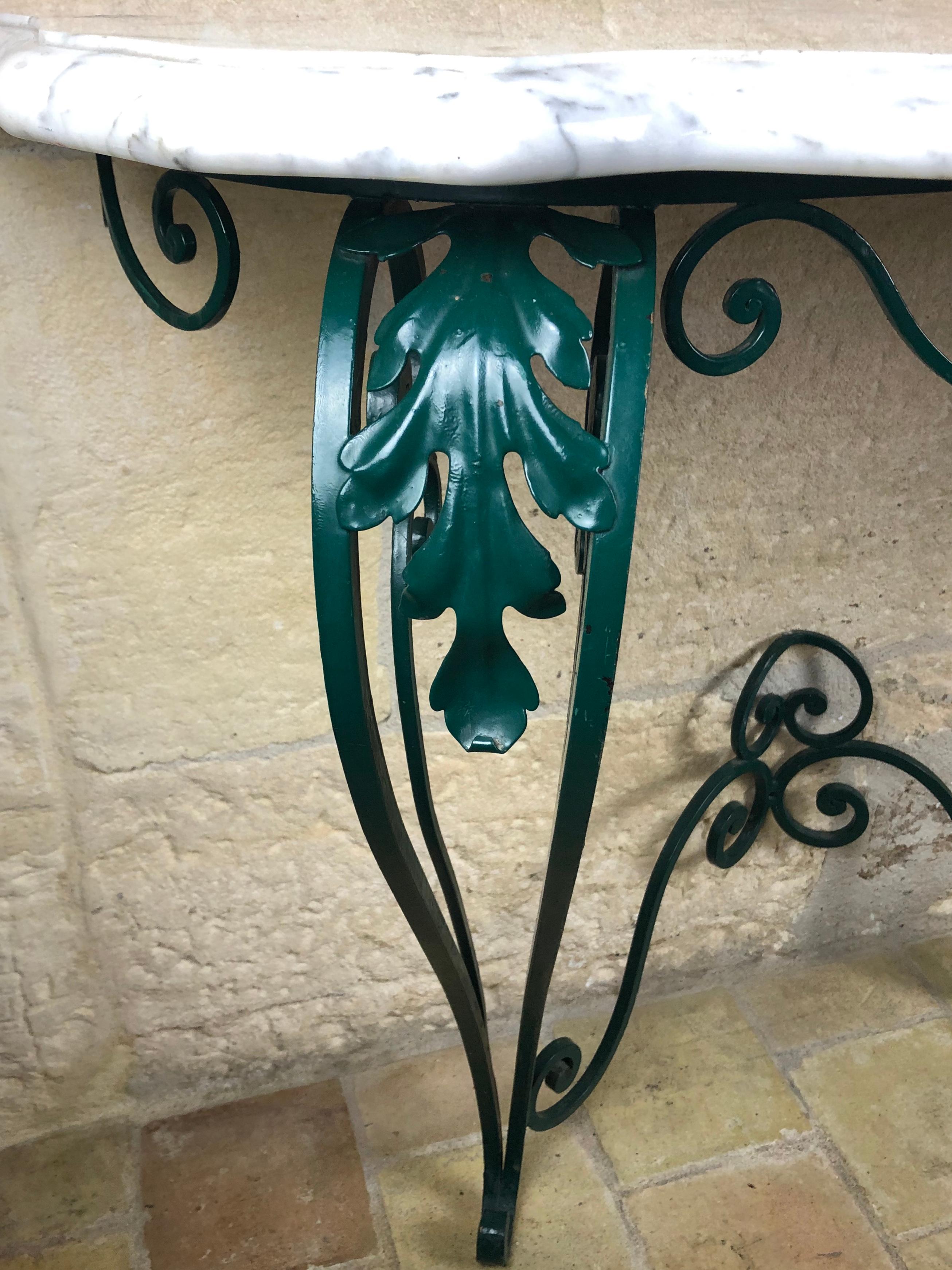 marble and iron console table