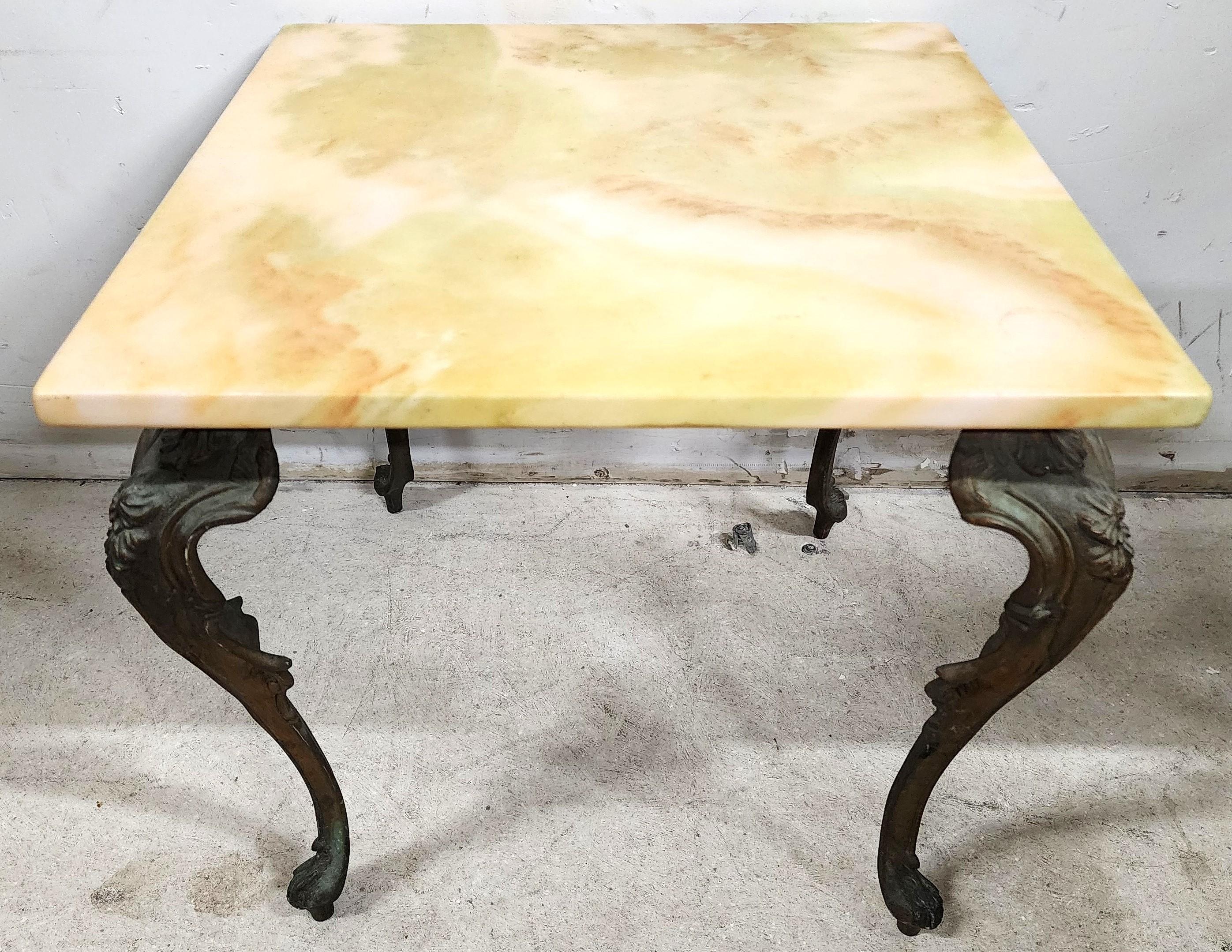 For FULL item description click on CONTINUE READING at the bottom of this page.

Offering One Of Our Recent Palm Beach Estate Fine Furniture Acquisitions Of A
Vintage French Louis XV Style Brass/Bronze & Onyx Side Coffee Table

Approximate
