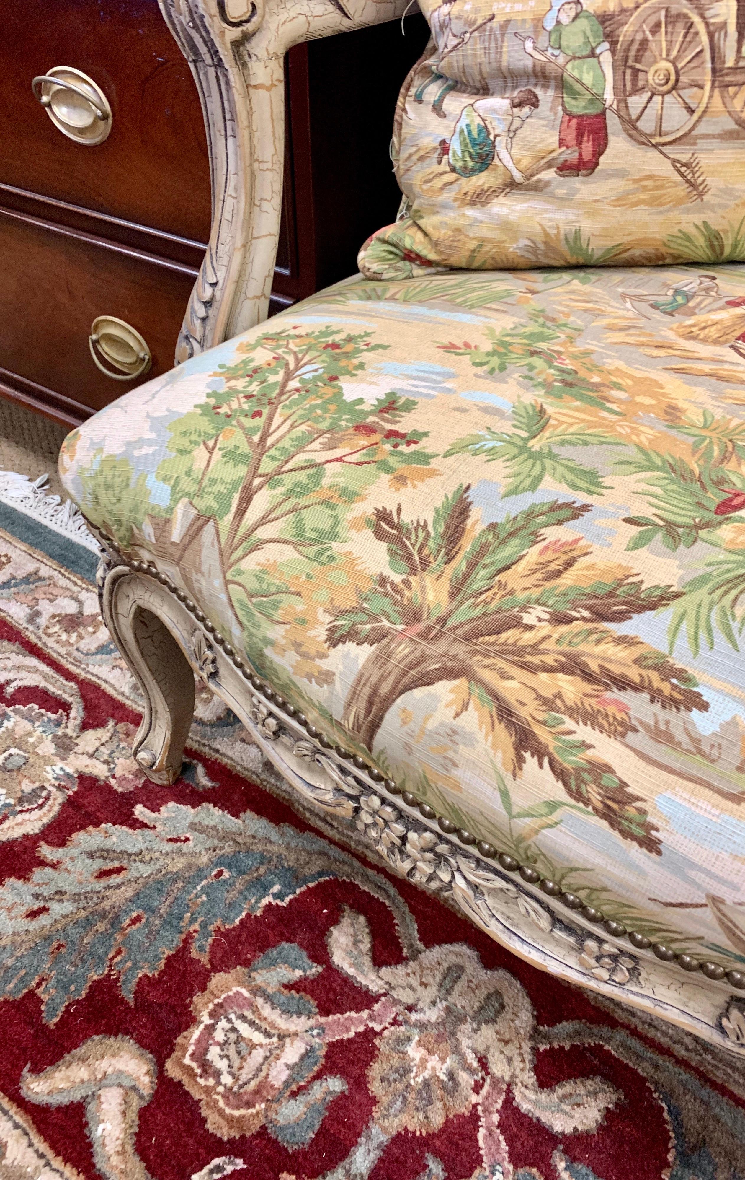 French Louis XV Tapestry Settee Sofa 6