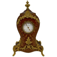 Antique French Louis XV Tooled Leather Clock