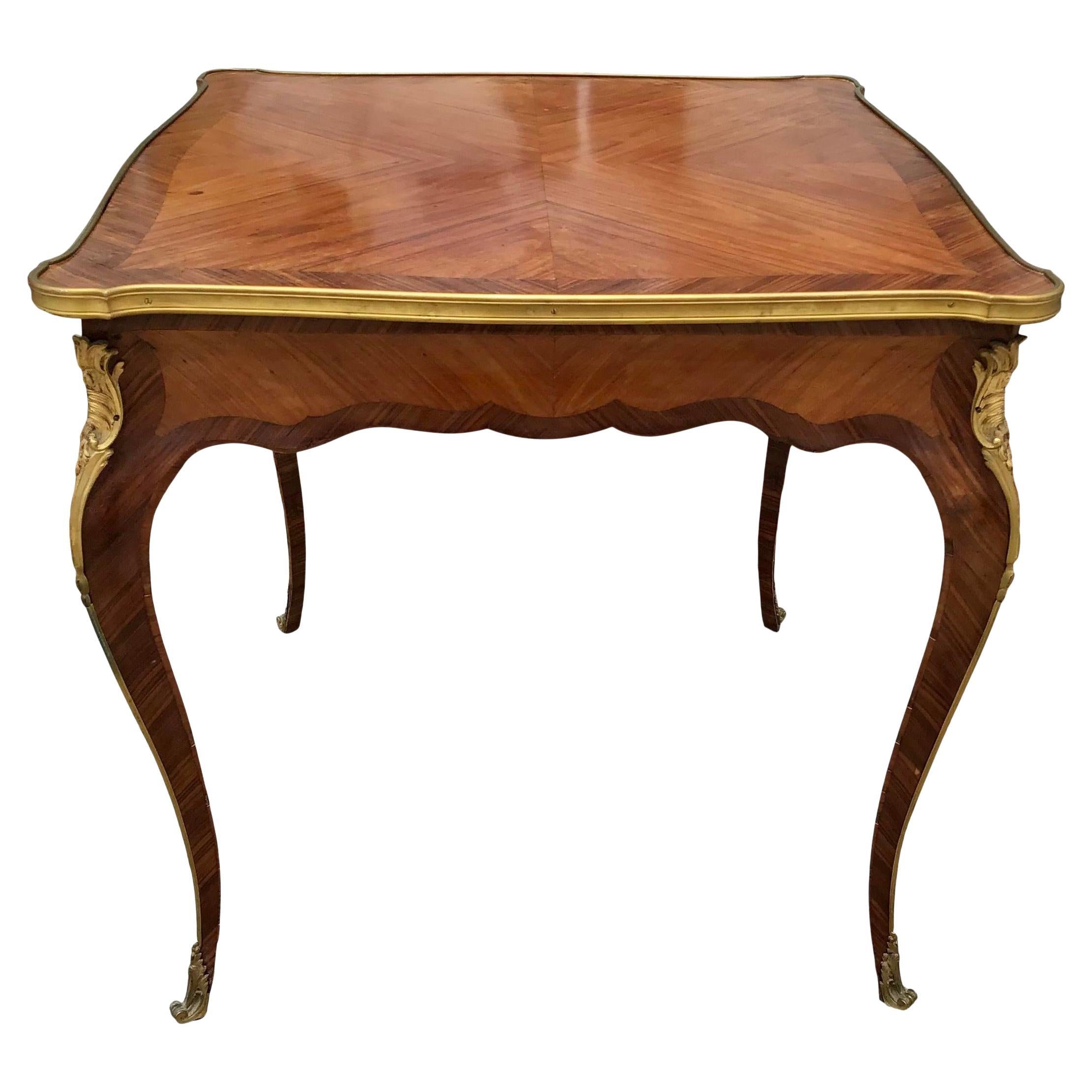 French Louis XV Transition Square Center Table For Sale