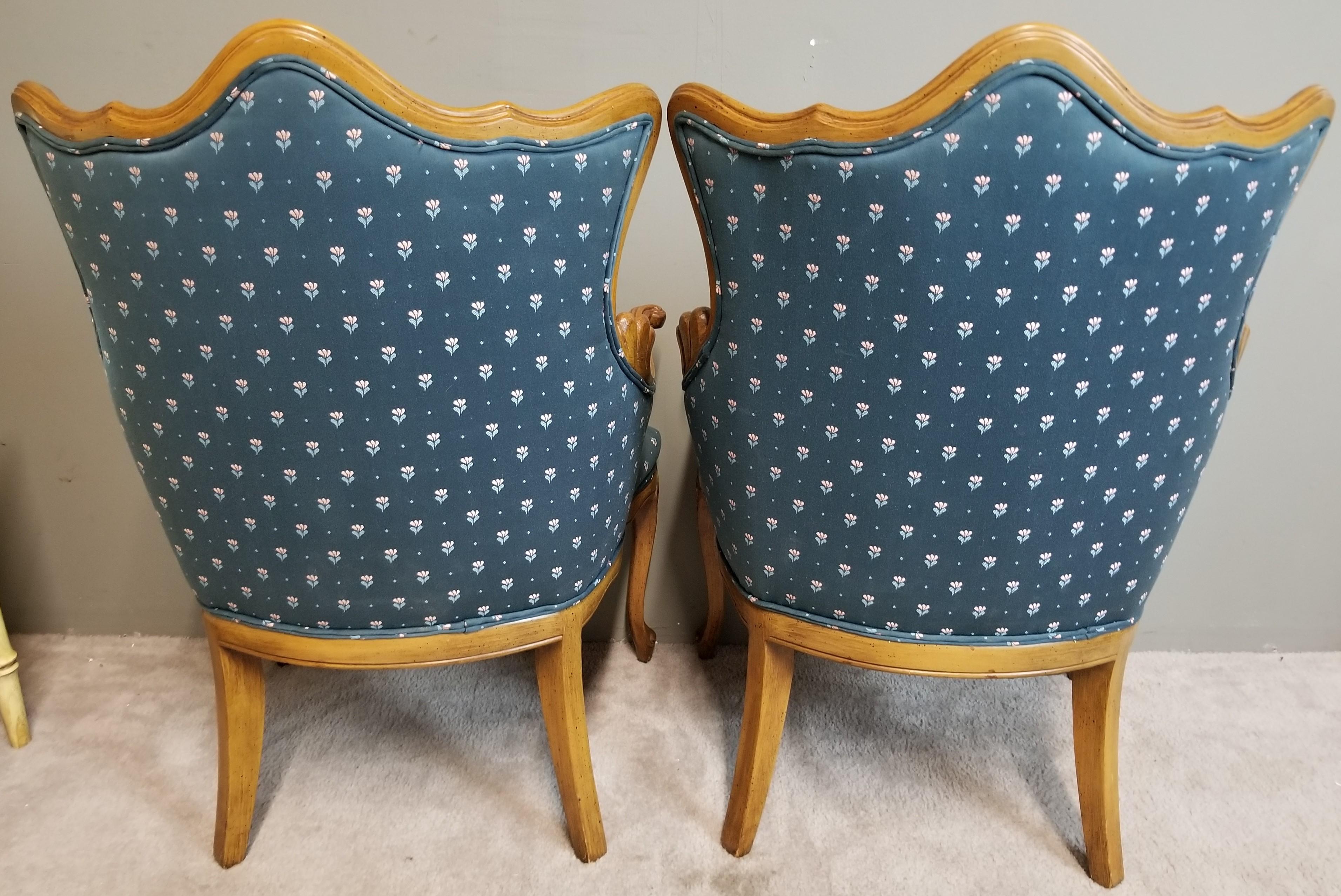 French Louis XV Tufted Armchairs, a Pair 3