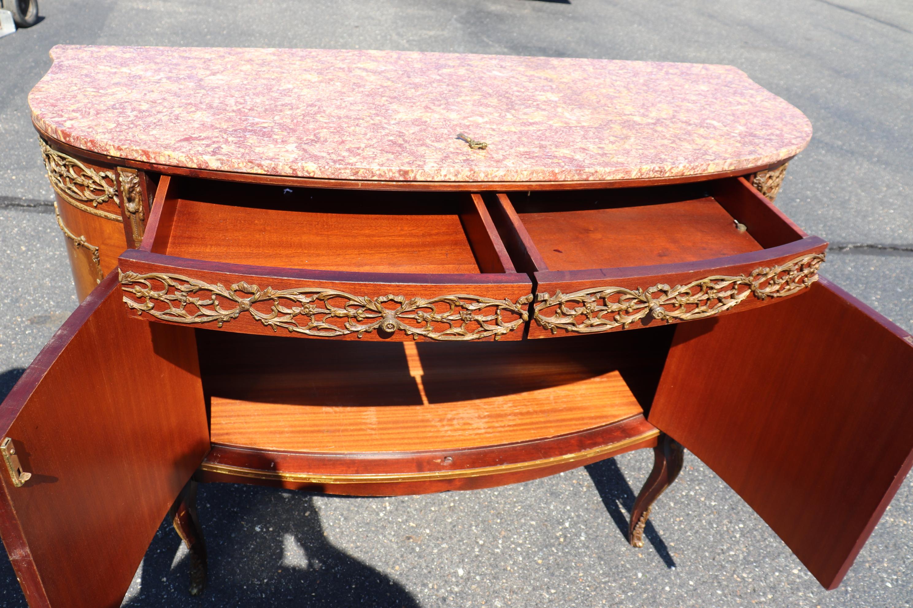French Louis XV Vernis Martin Painted Marble Top Lighted Bar Cabinet Commode 13