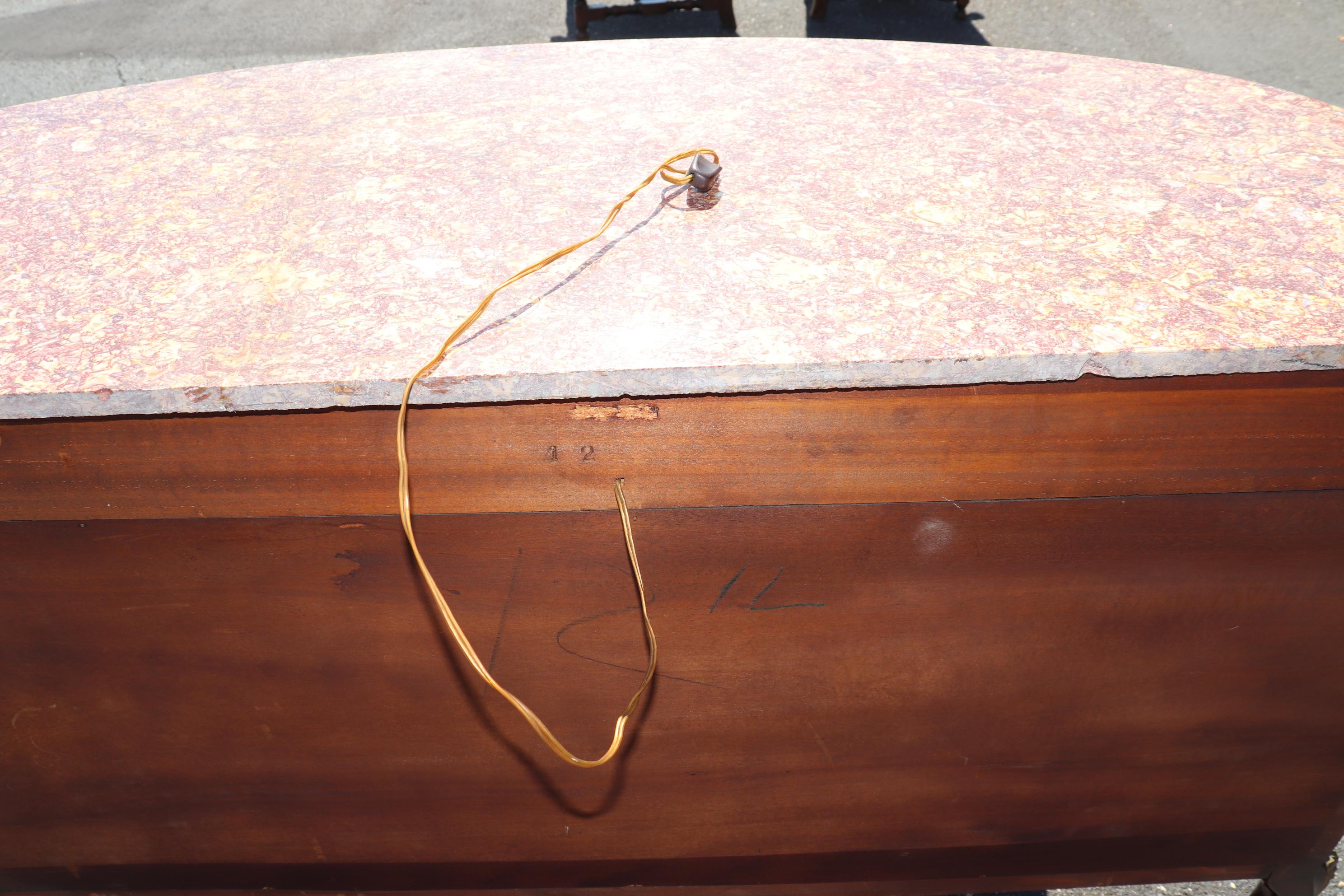 French Louis XV Vernis Martin Painted Marble Top Lighted Bar Cabinet Commode 14