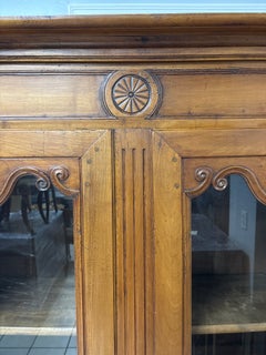 French Louis XV Vitrine, Walnut, Small Scale, Circa 1840, France