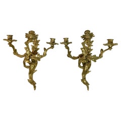 Pareja de candelabros de pared franceses Luis XV