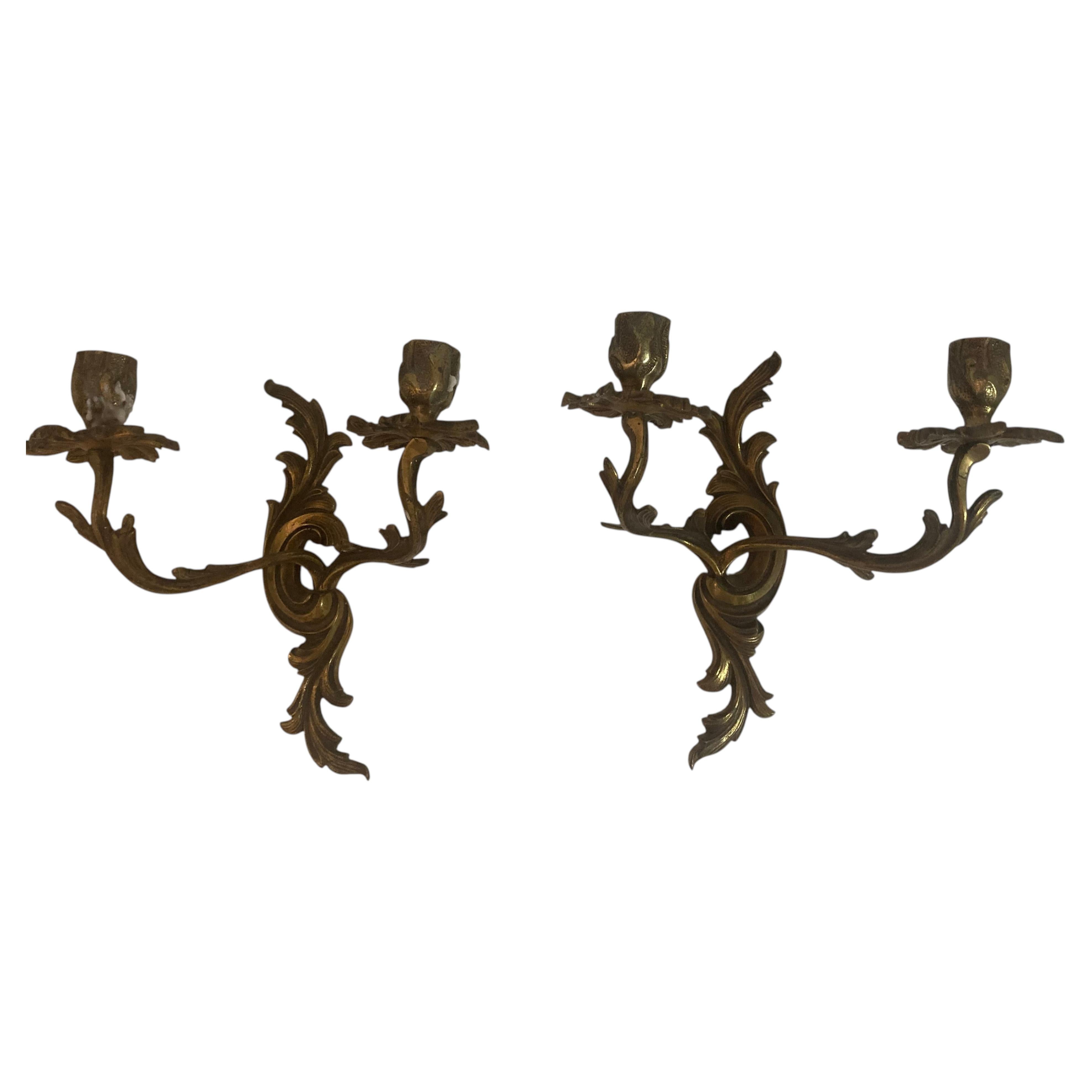 French Louis XV Wall Sconces- A Pair For Sale