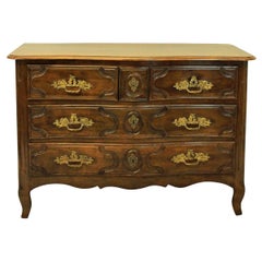 French Louis XV Walnut and Gilt Bronze Mounted Commode