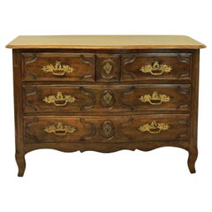 French Louis XV Walnut and Gilt Bronze Mounted Commode