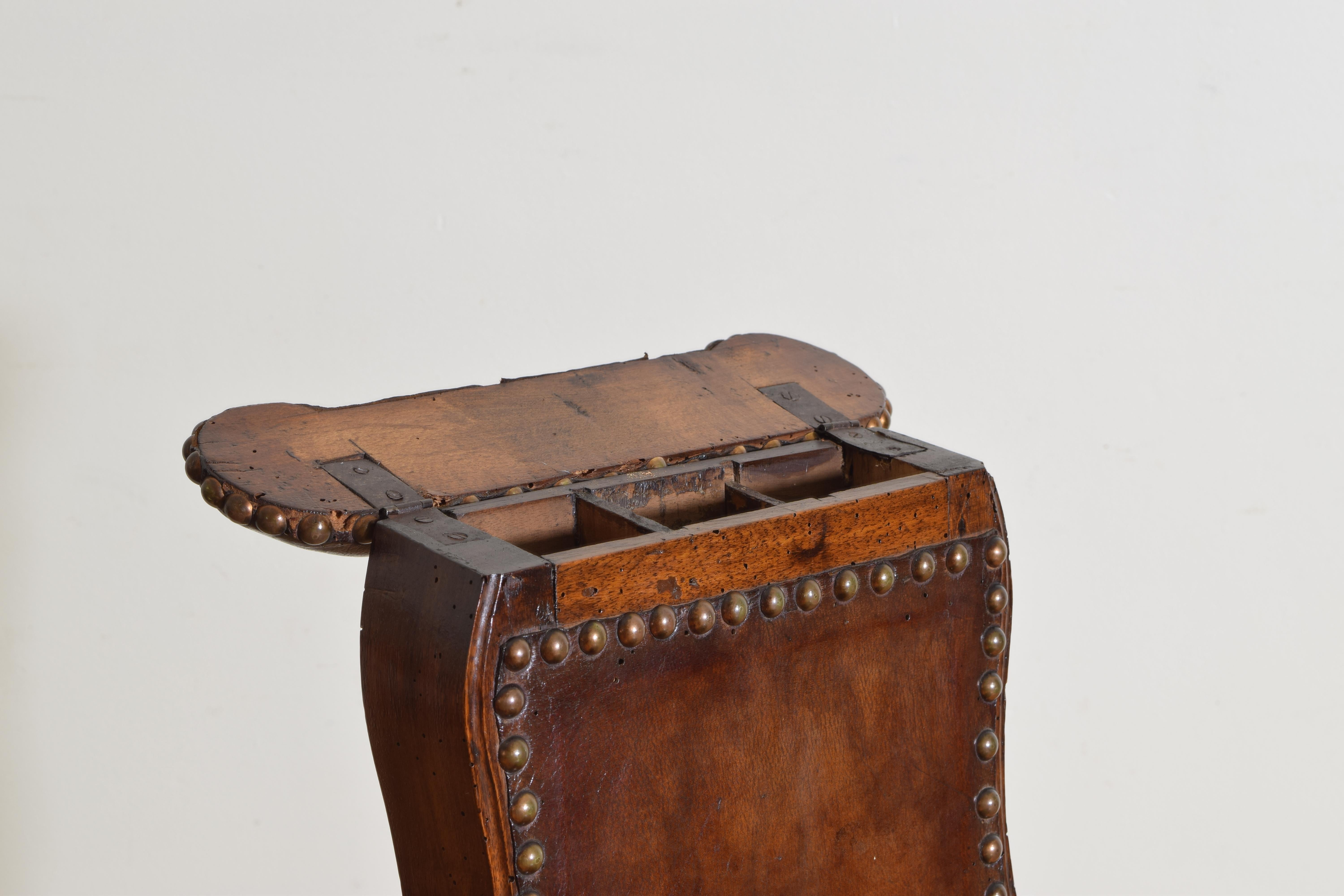 French Louis XV Walnut and Leather 