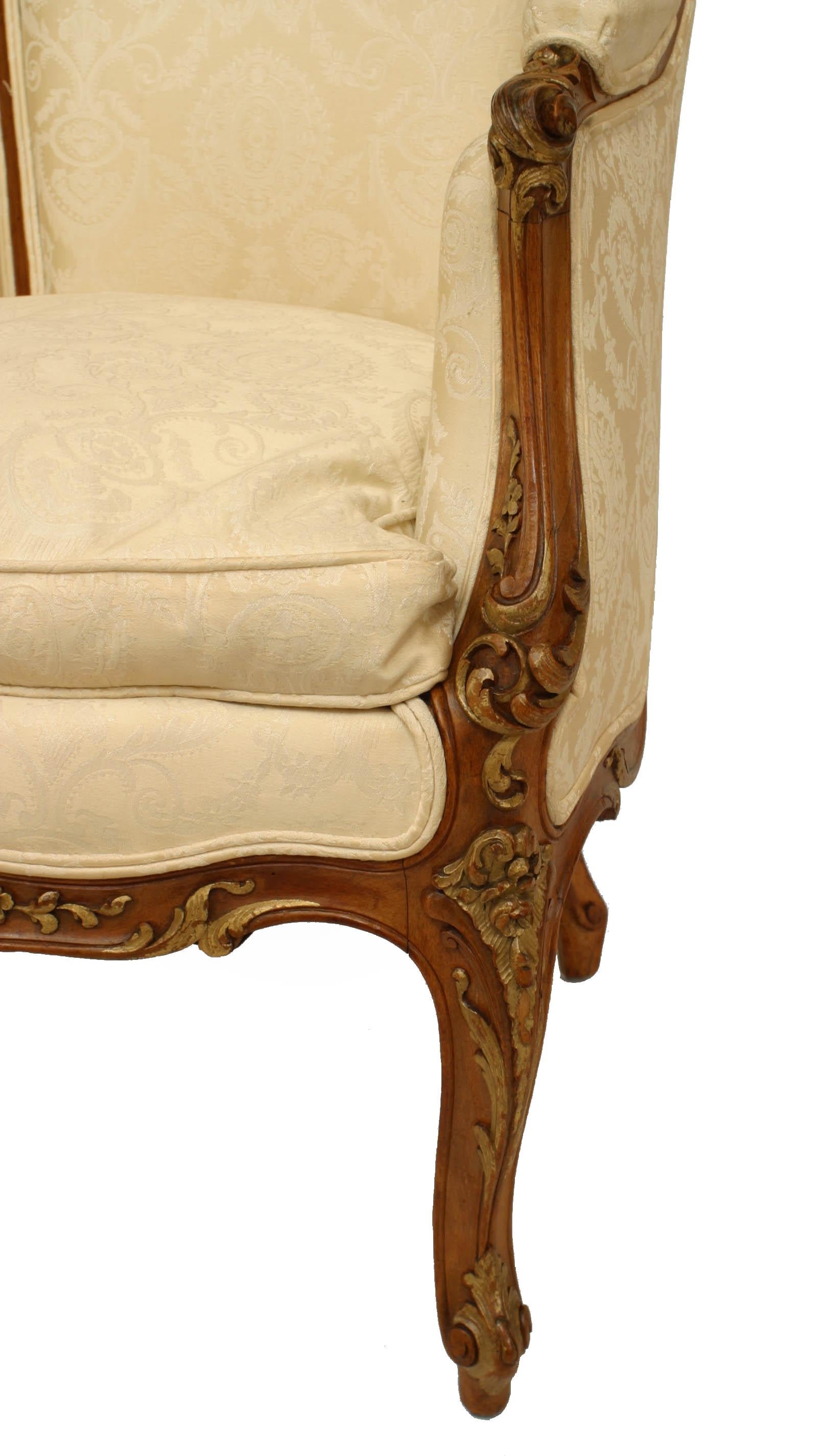 French Louis XV Walnut Bergere Armchair For Sale 2