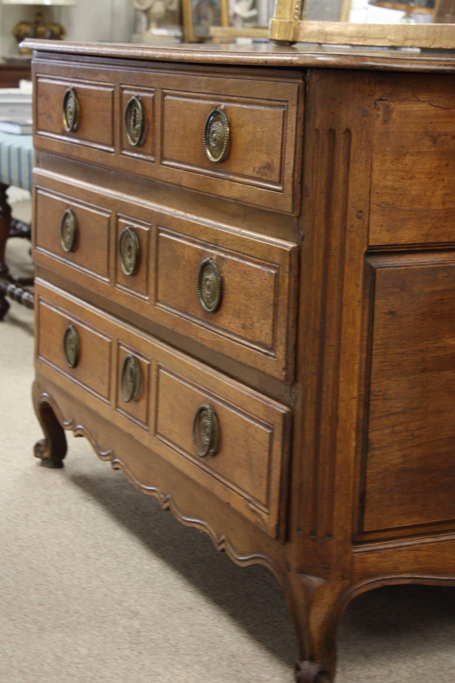 French Louis XV Walnut Commode 3