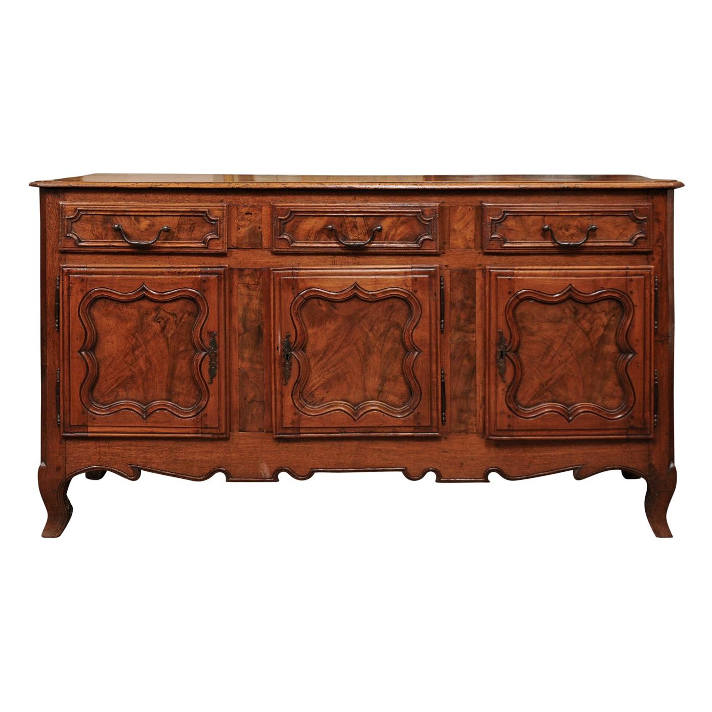 French Louis XV Walnut Enfilade, Mid 18th Century