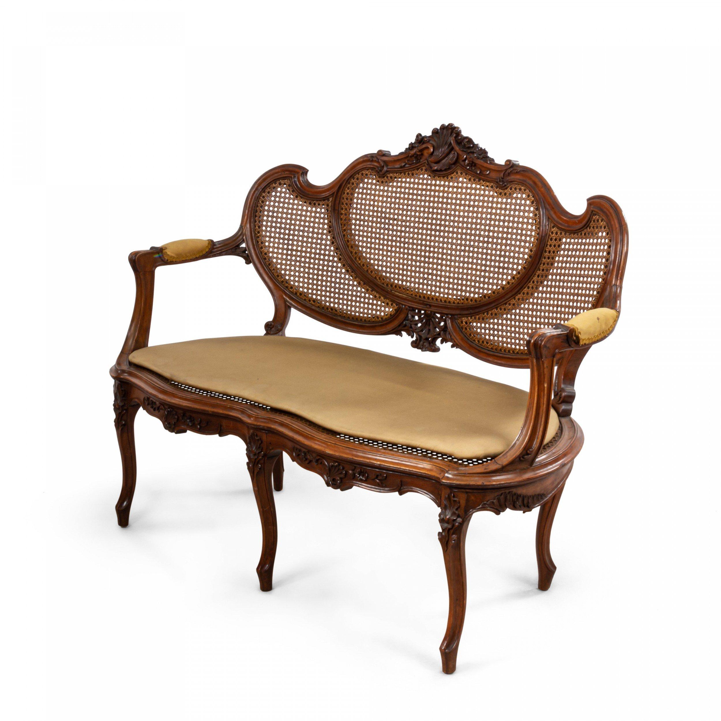 French Louis XV Walnut Loveseat For Sale 2