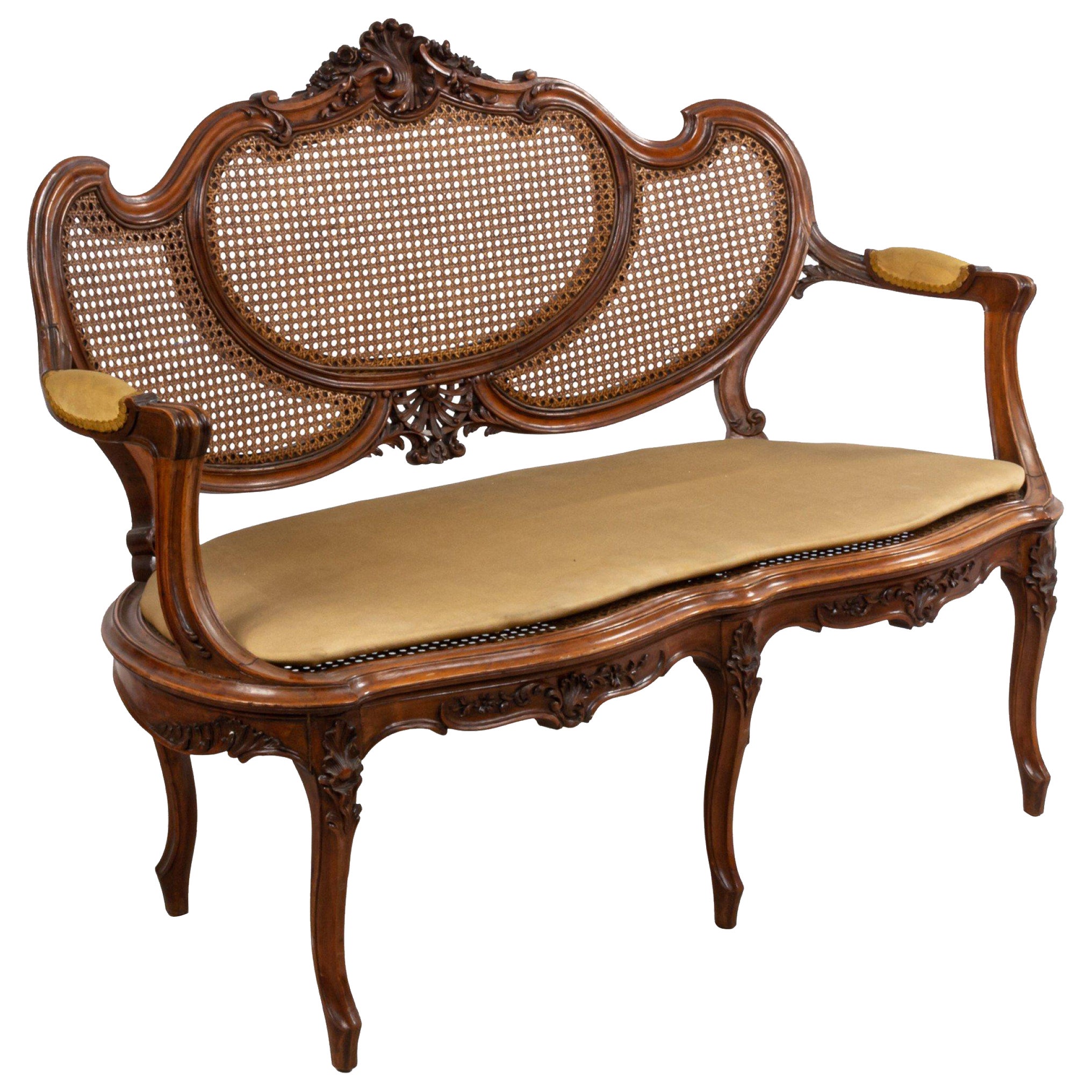 French Louis XV Walnut Loveseat