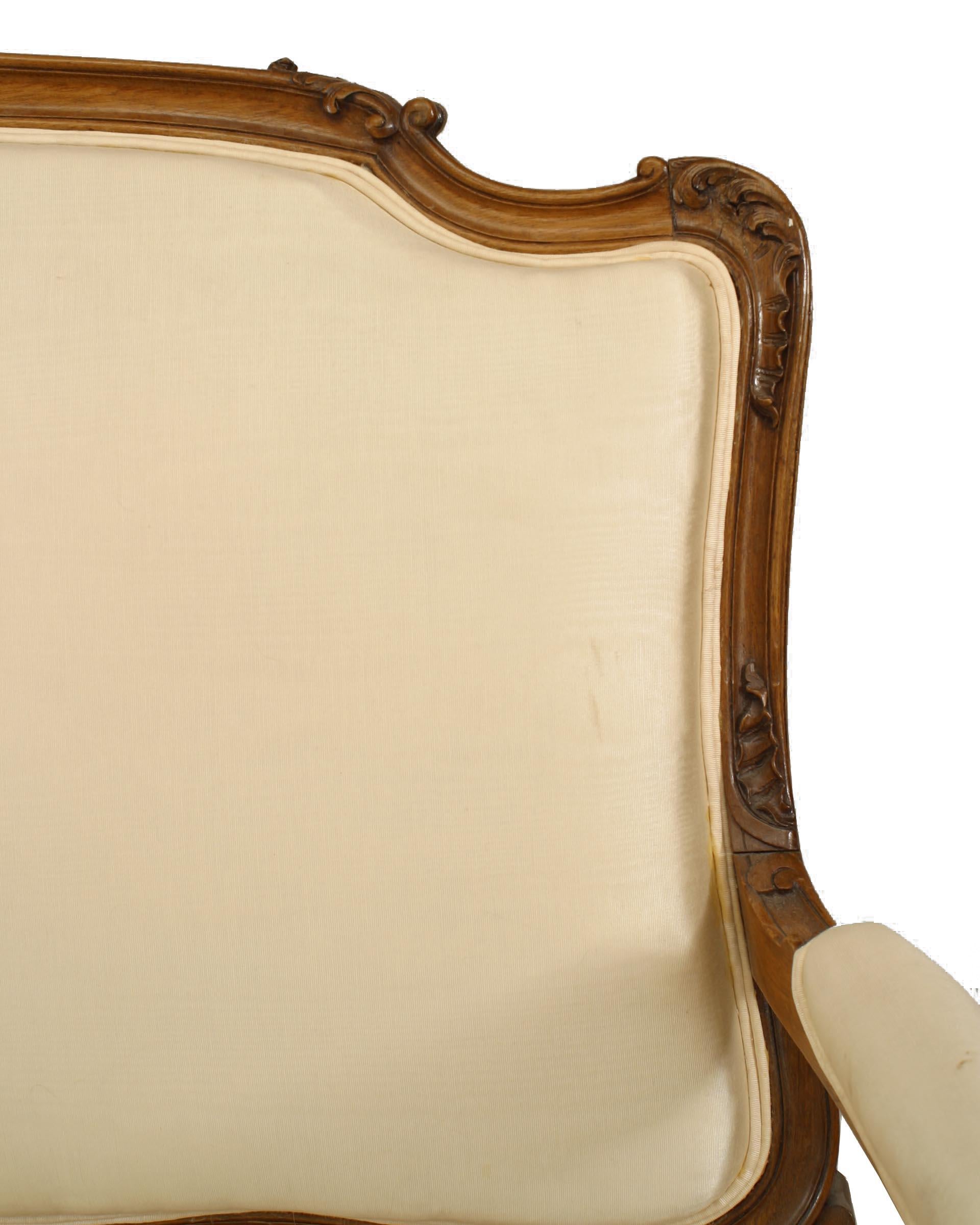 Unknown French Louis XV Walnut Settee