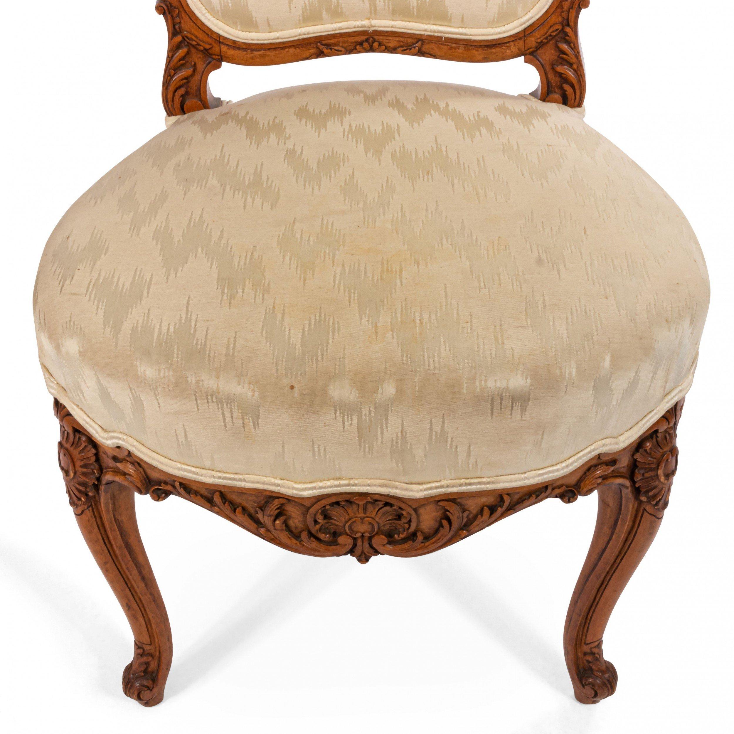 French Louis XV Walnut Side Chairs For Sale 7