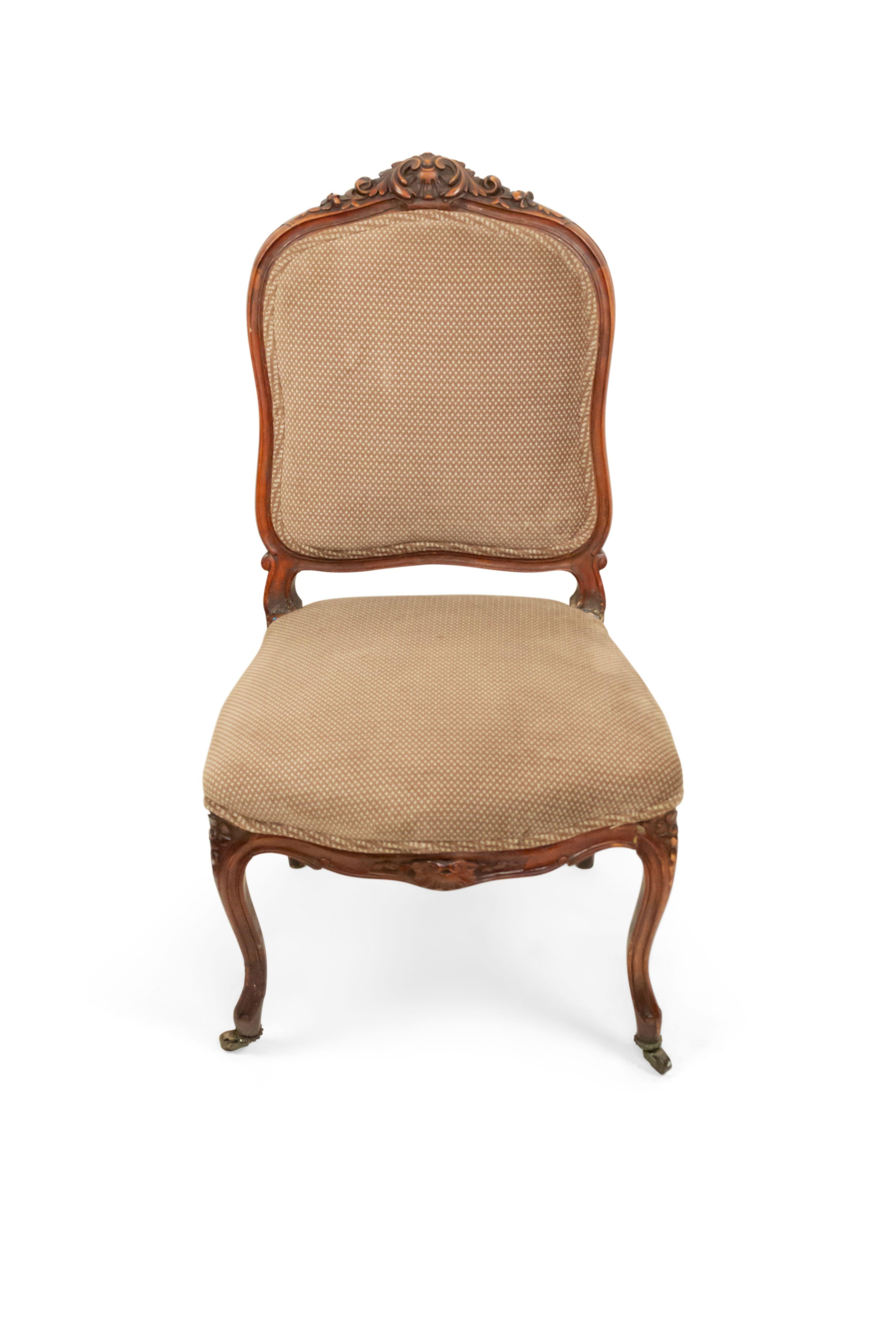 French Louis XV Walnut Side Chairs For Sale 1