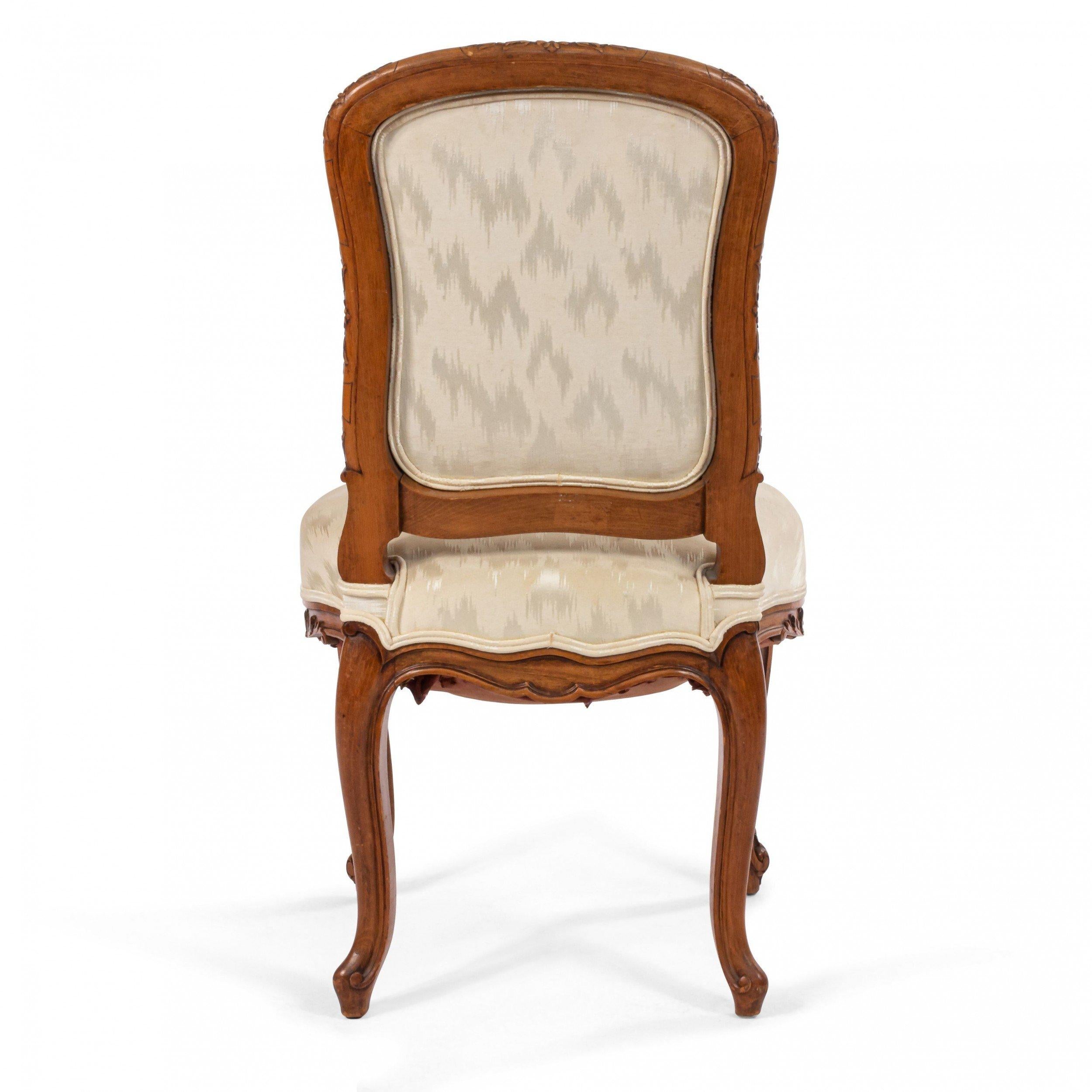 French Louis XV Walnut Side Chairs For Sale 2