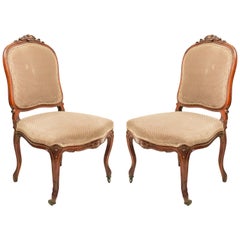 French Louis XV Walnut Side Chairs