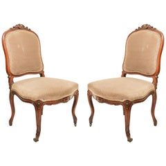 French Louis XV Walnut Side Chairs