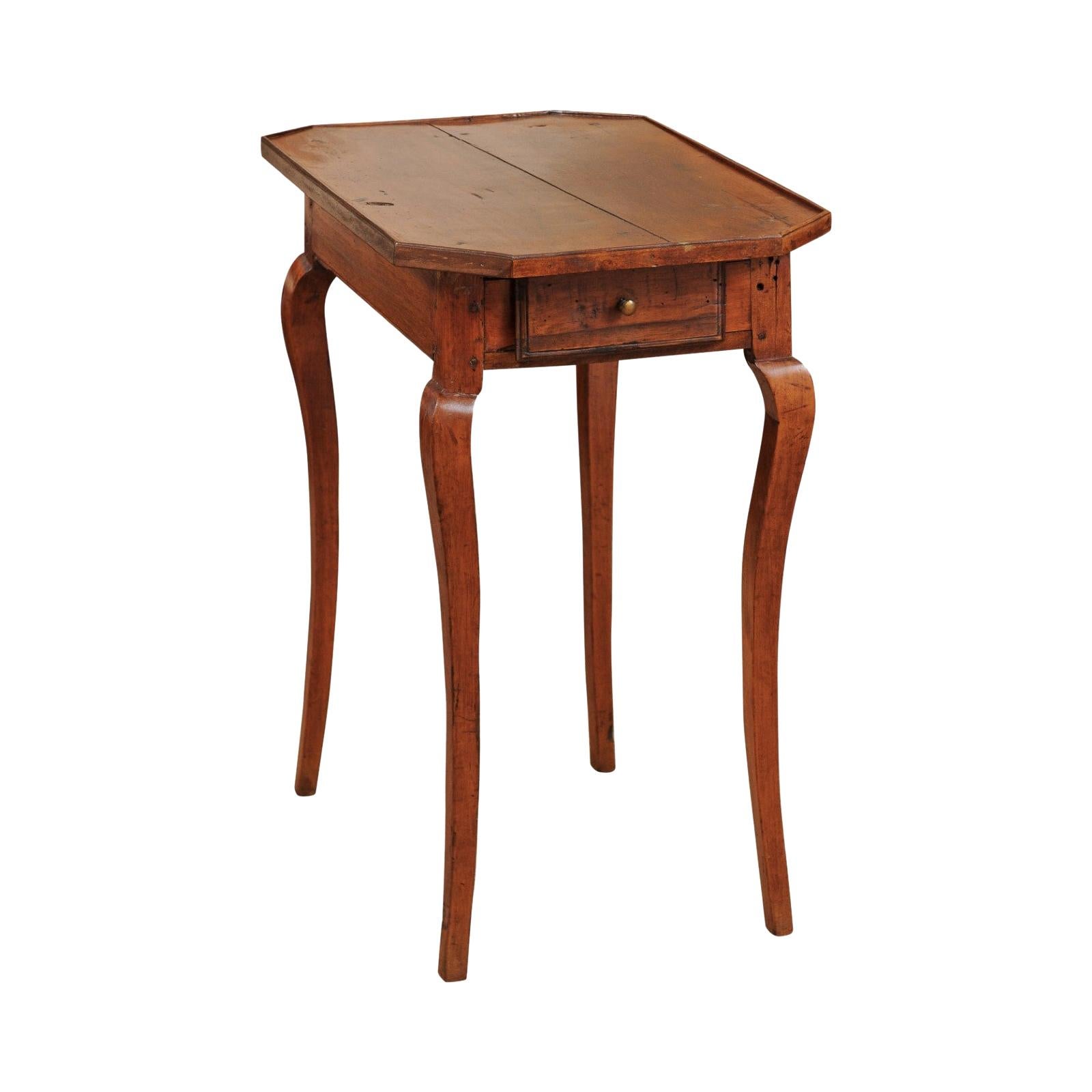 French Louis XV Walnut Side Table, Mid-18th Century