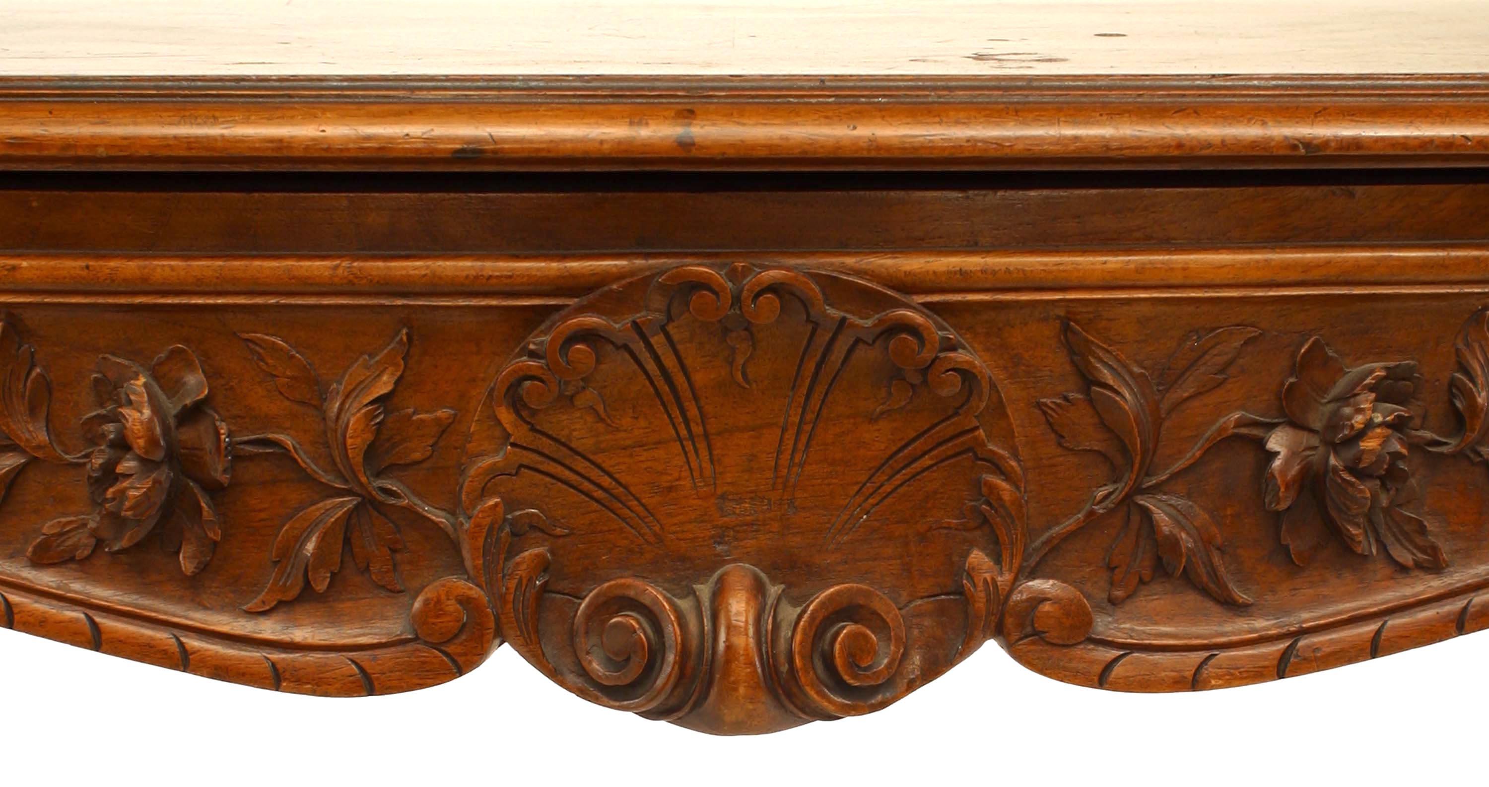 20th Century French Louis XV Walnut Table Desk