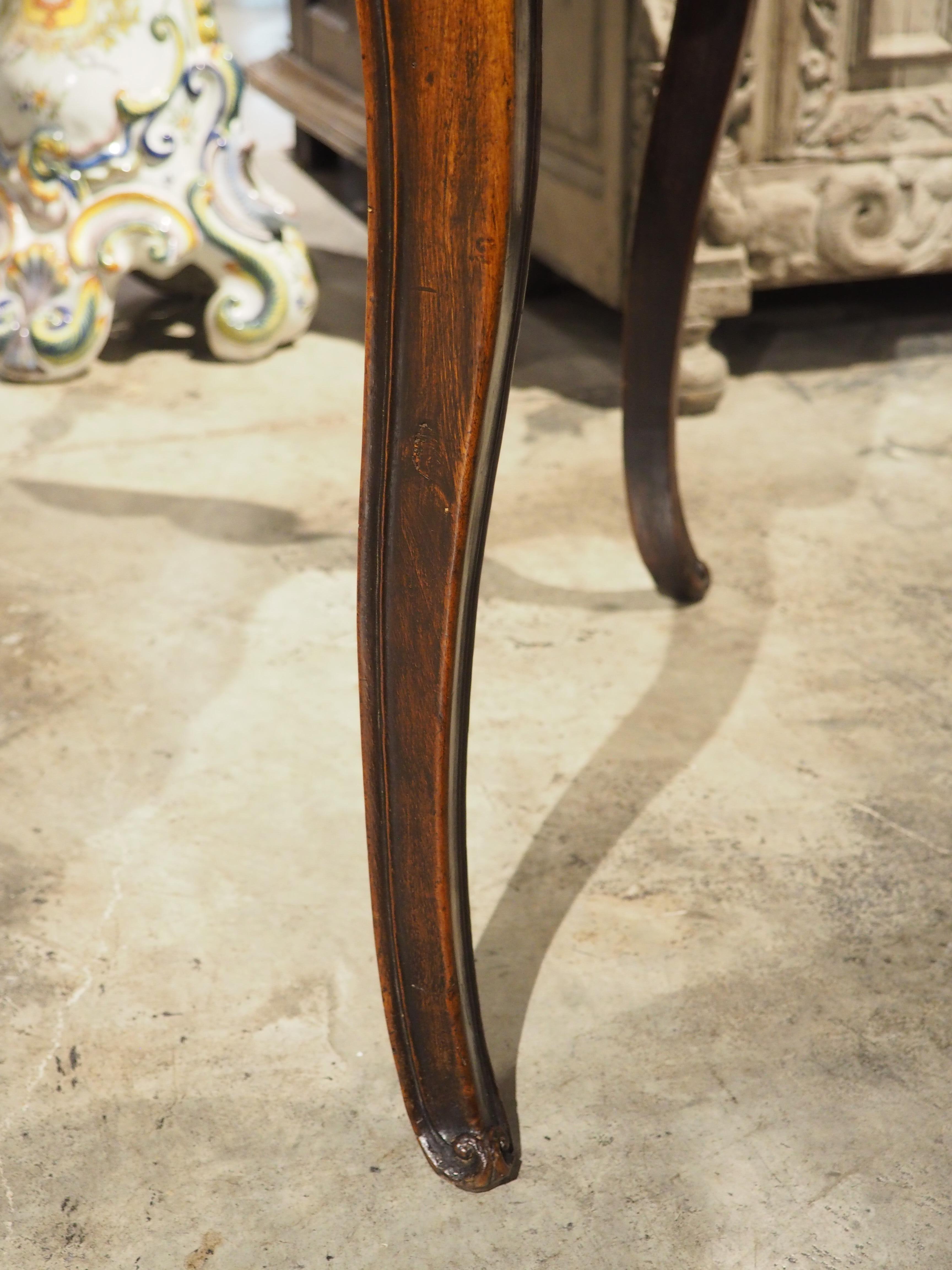 French Louis XV Walnut Wood Table A Jeux Game or Side Table, Circa 1750 9