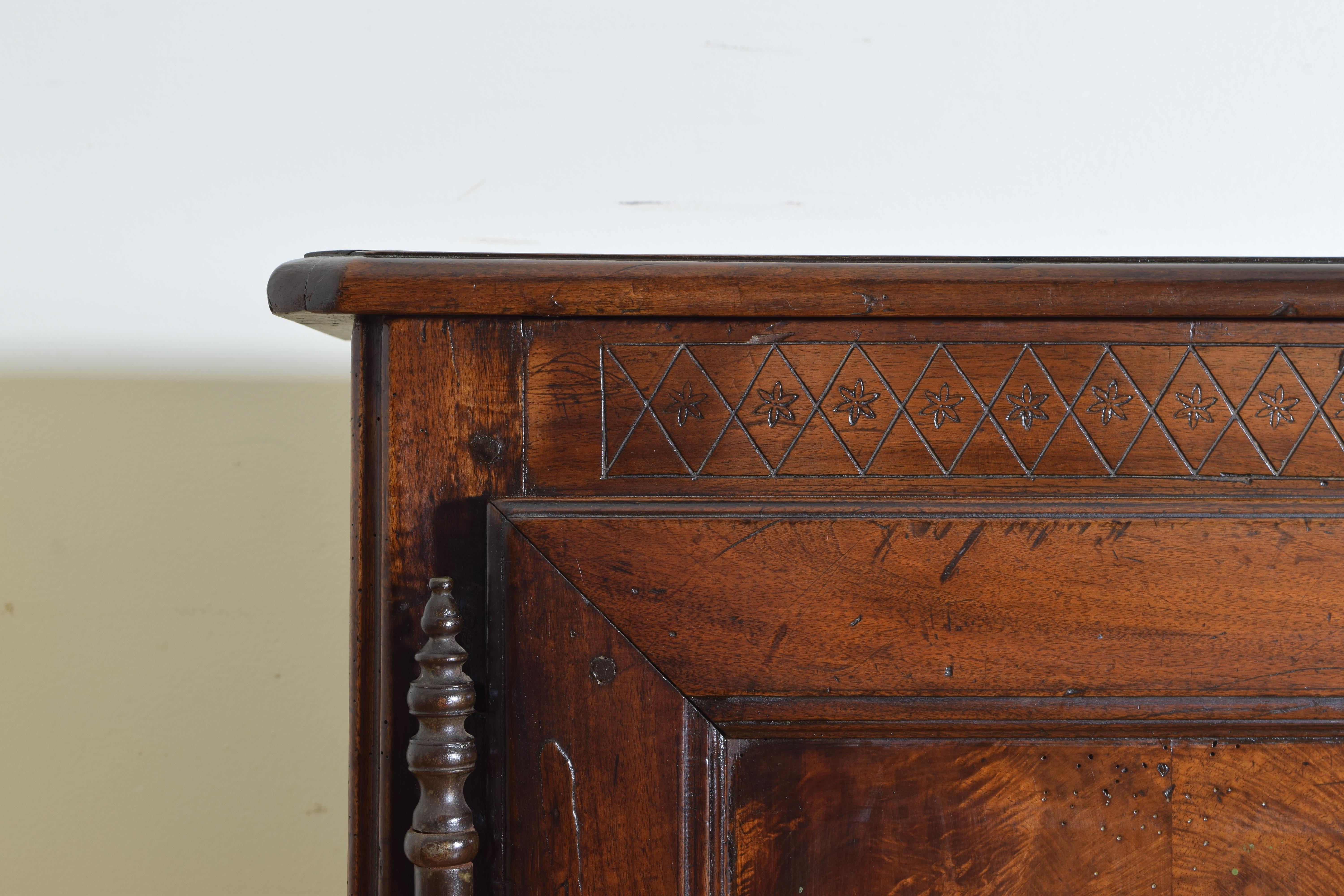 Late 18th Century French Louis XV/XVI Carved Walnut Buffet, Third Quarter of the 18th Century