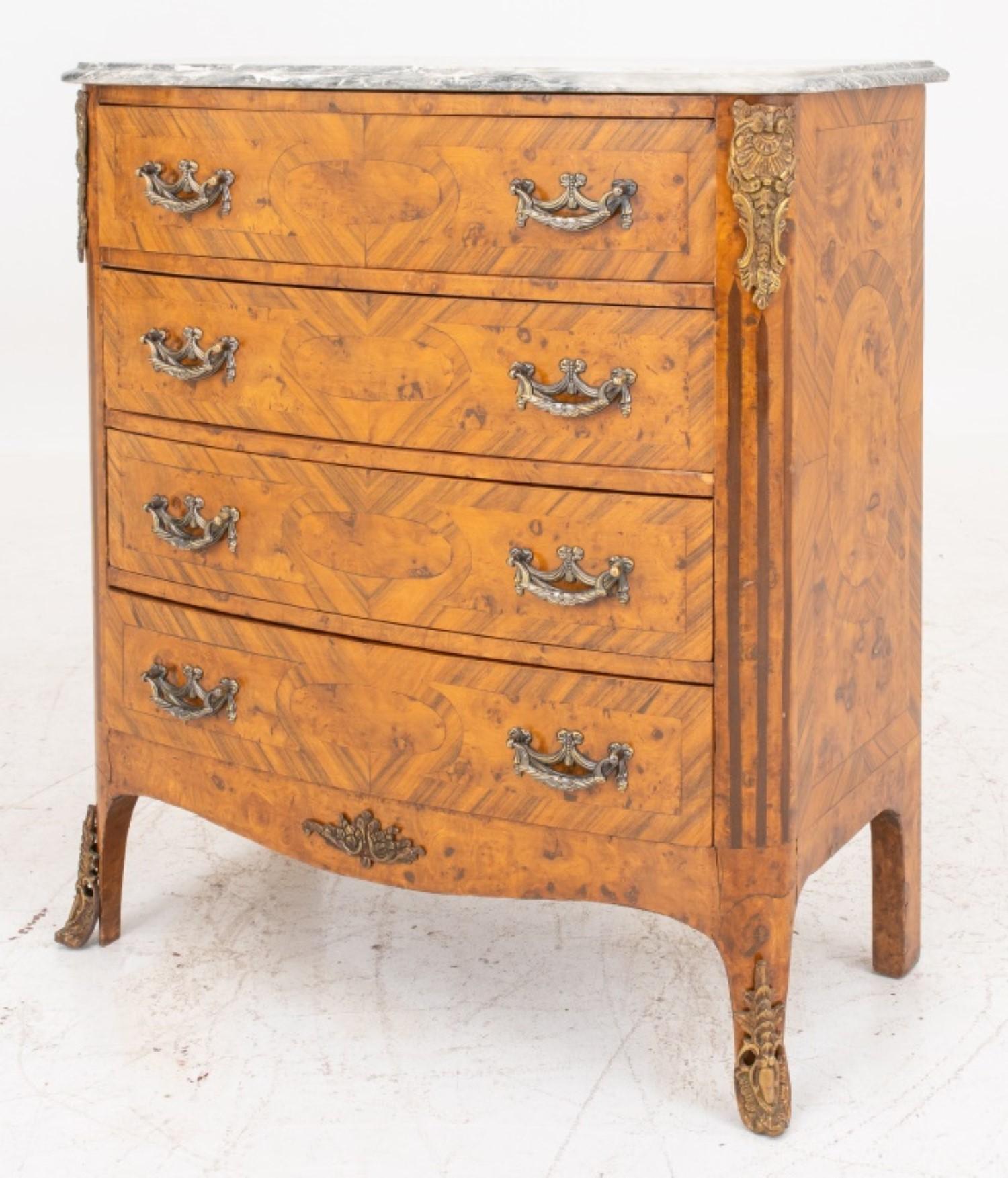 20th Century French Louis XV / XVI Transitional Style Commode For Sale