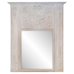 French Louis XVI 1790s Trumeau Mirror with Carved Liberal Arts Allegory