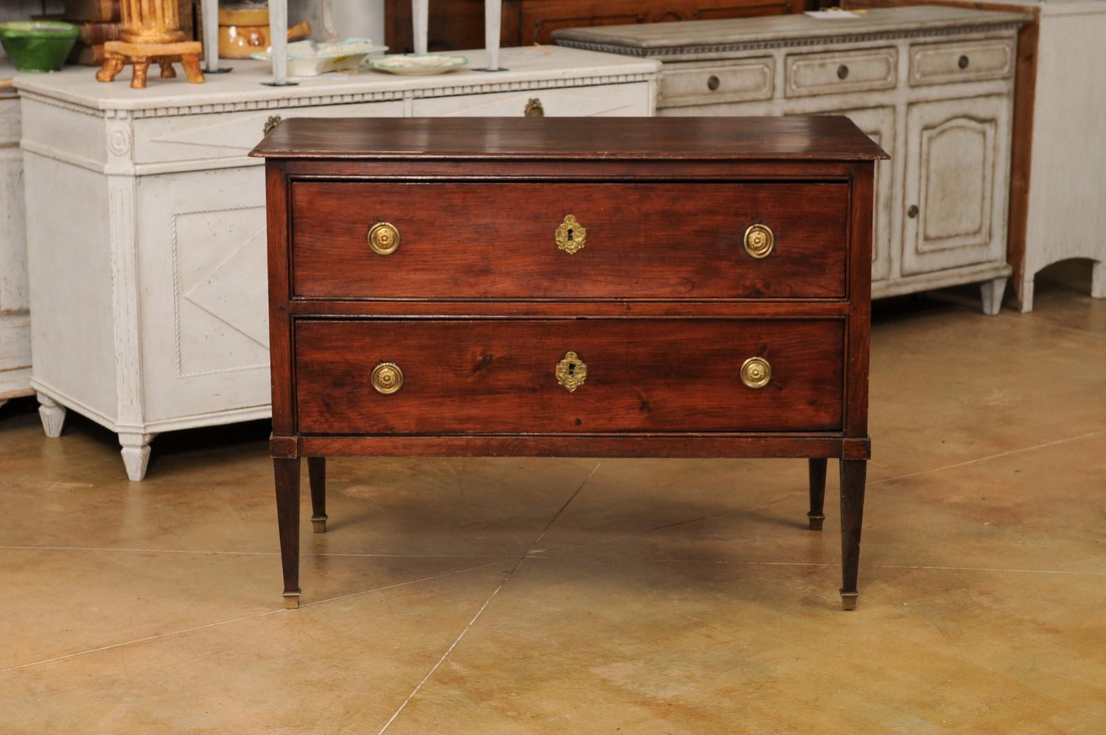 French Louis XVI 1790s Two-Drawer Sauteuse Commode with Tapered Legs For Sale 8