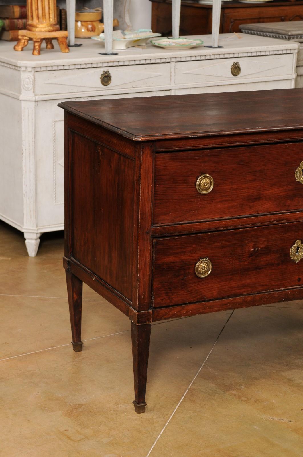 French Louis XVI 1790s Two-Drawer Sauteuse Commode with Tapered Legs In Good Condition In Atlanta, GA