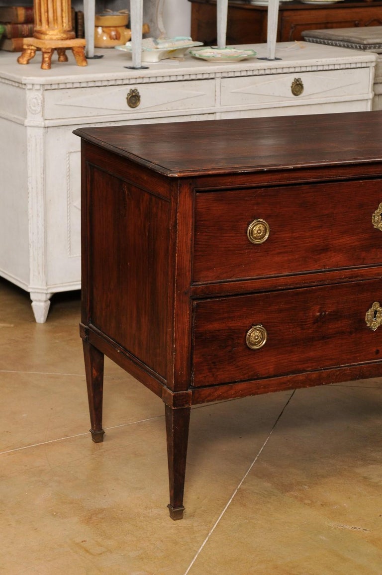 French Louis XVI 1790s Two-Drawer Sauteuse Commode with Tapered Legs In Good Condition For Sale In Atlanta, GA