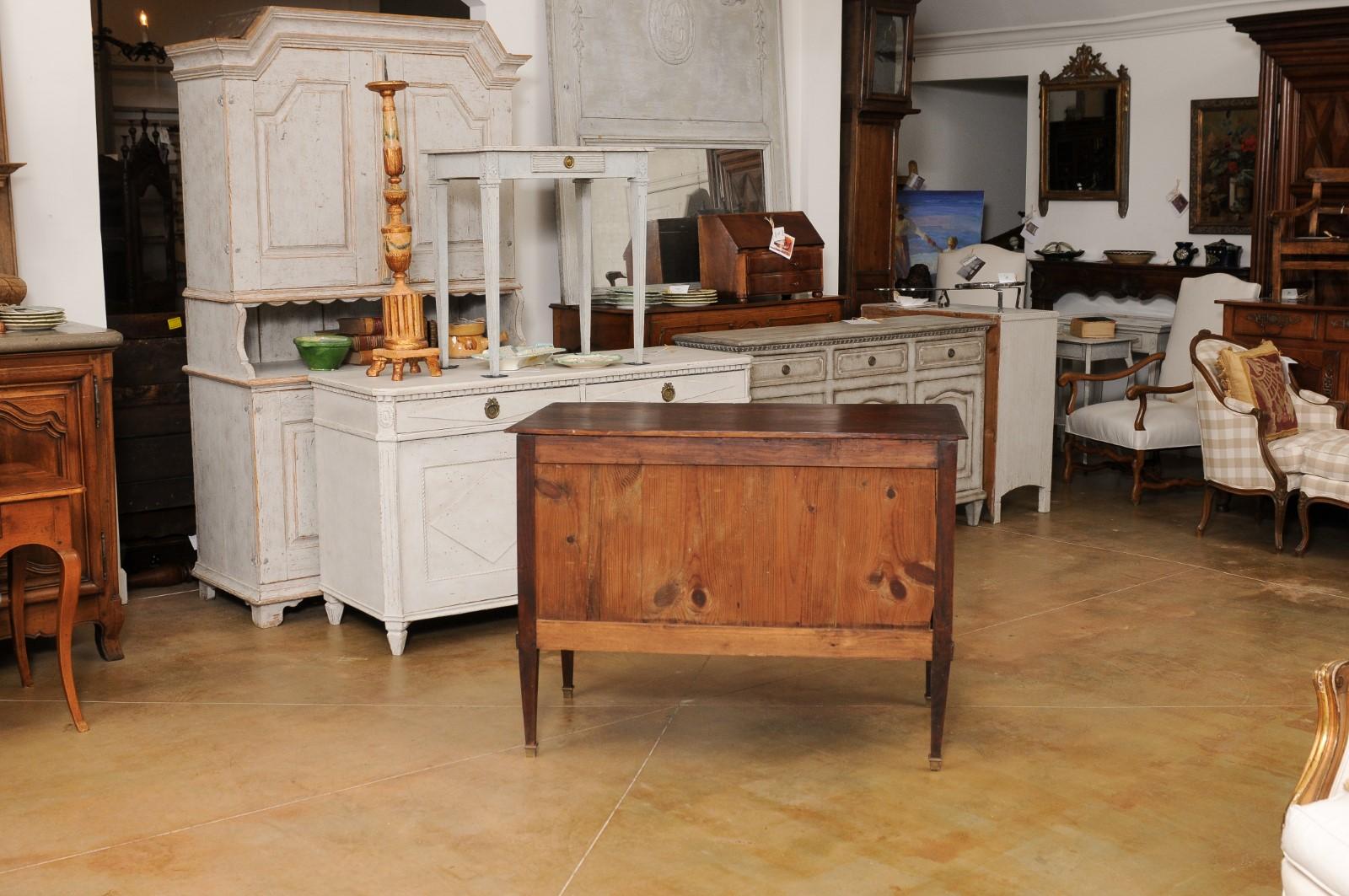 French Louis XVI 1790s Two-Drawer Sauteuse Commode with Tapered Legs 4