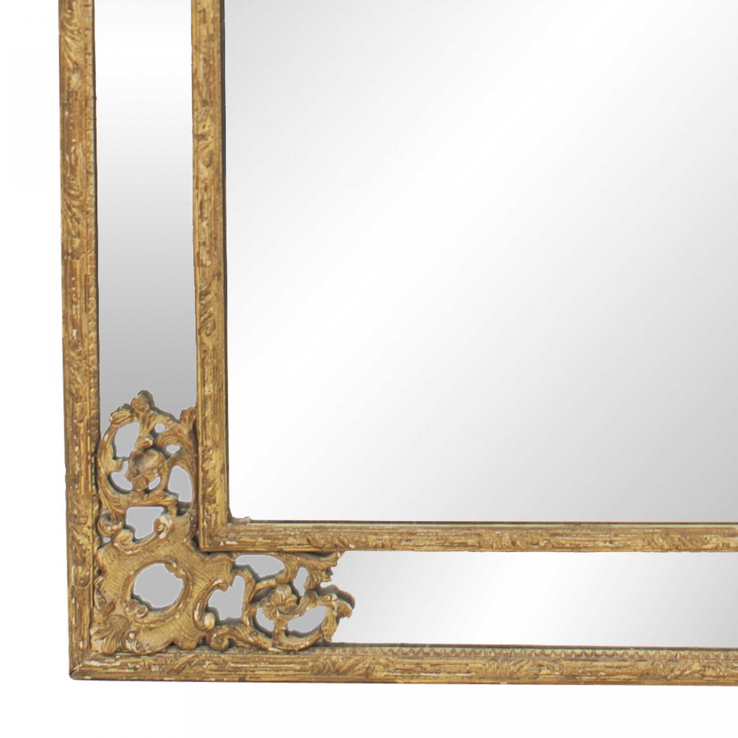 18th Century and Earlier French Louis XVI '18th Century' Carved Gilt Wall Mirror For Sale