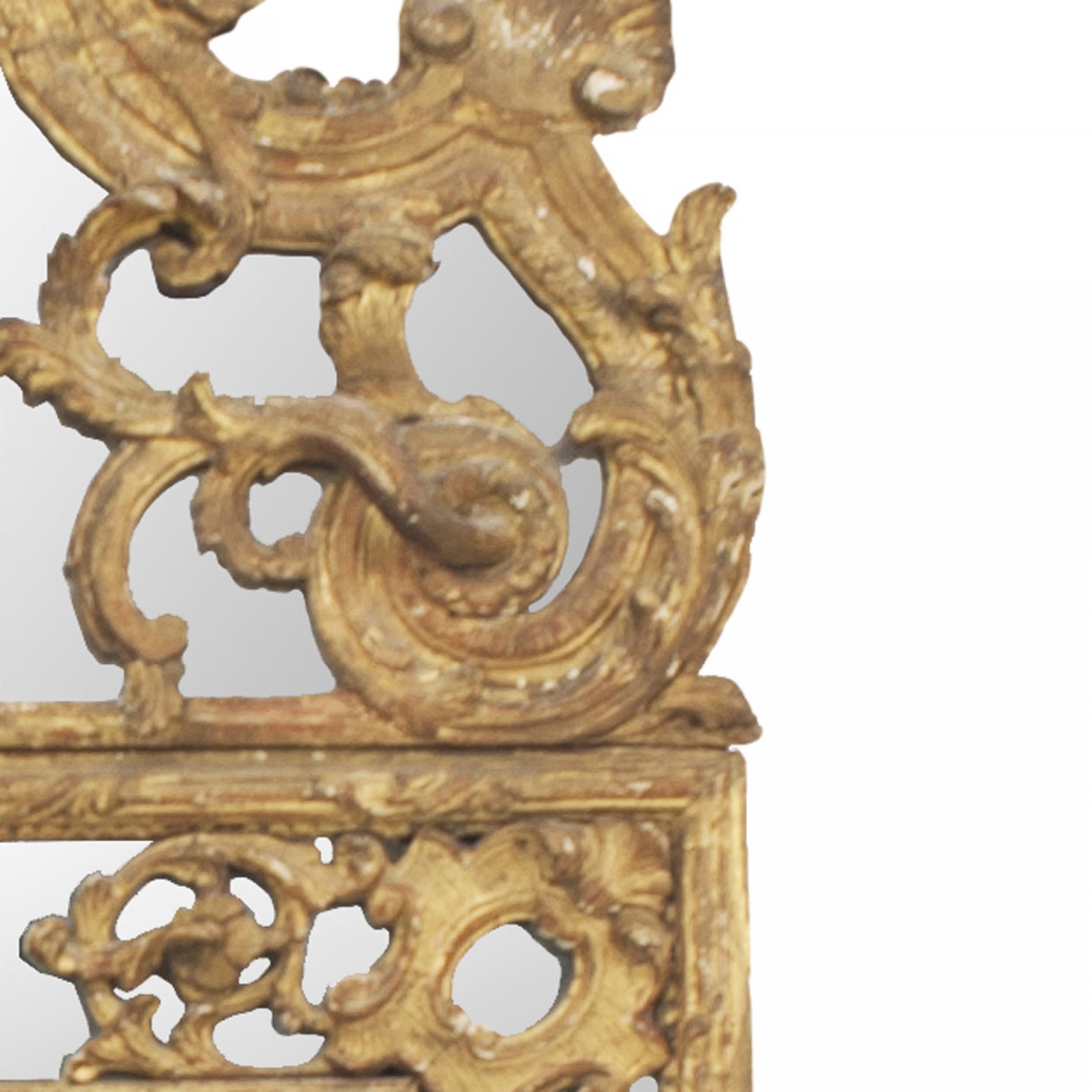 Giltwood French Louis XVI '18th Century' Carved Gilt Wall Mirror For Sale