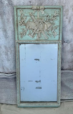 French Louis XVI 18th Century Trumeau Mirror from Provence with Musical Trophy