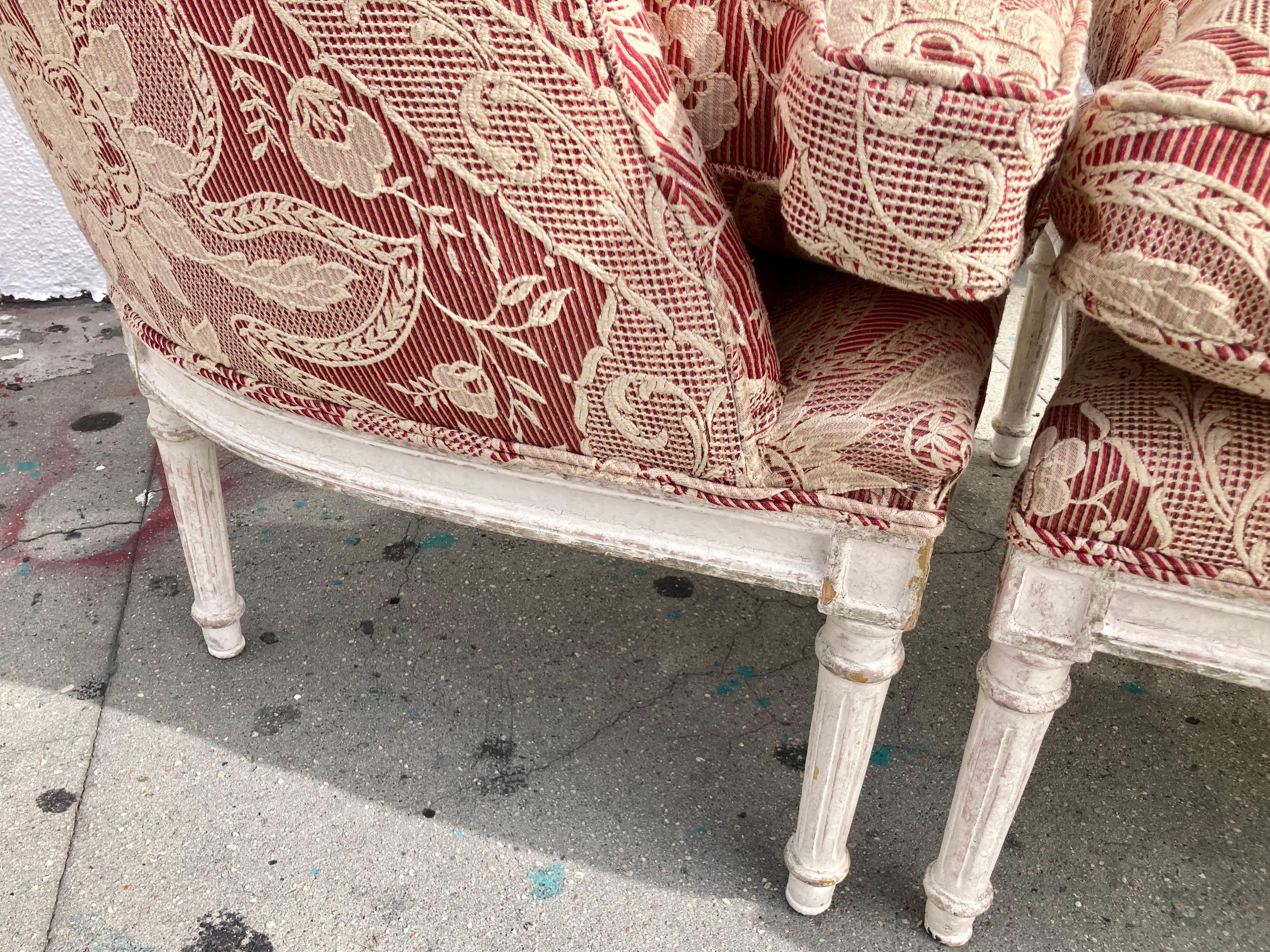  French Louis XVI 3-Piece Duchesse Brisée Lounge Chair For Sale 4