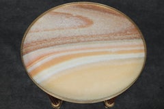 Mesa central francesa Luis XVI de alabastro y bronce montada a la manera de Sormani