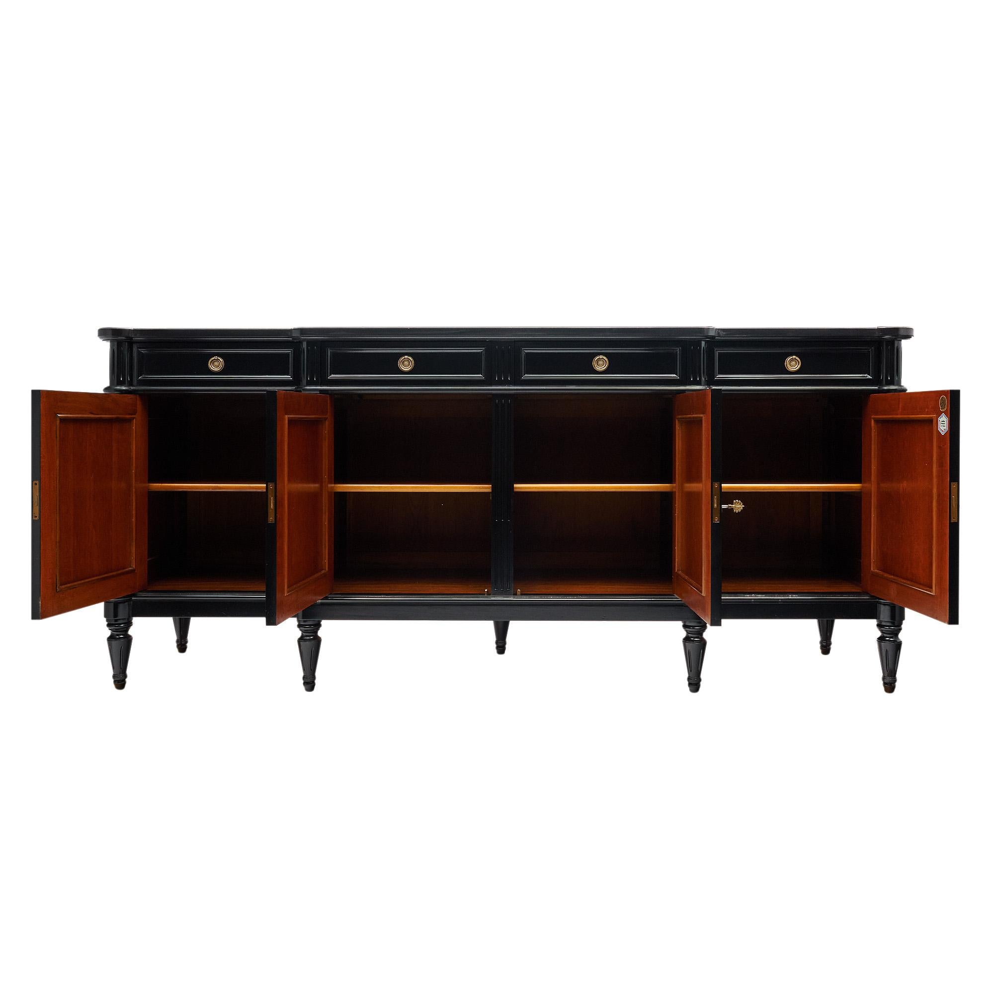 Début du 20ème siècle Buffet français ancien Louis XVI en bois d'ébène en vente