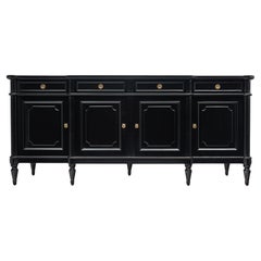 French Louis XVI Antique Ebonized Buffet