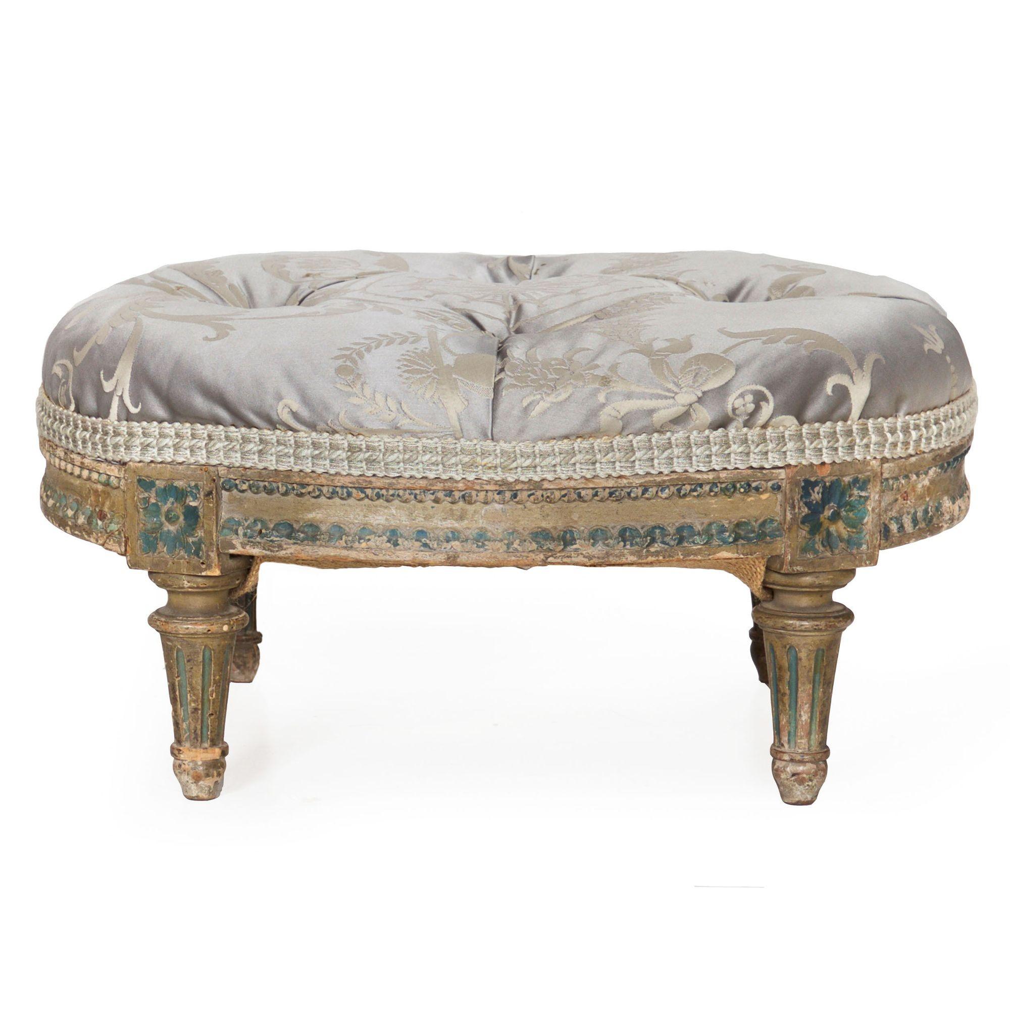 French Louis XVI Antique Footstool, 18th Century For Sale 11