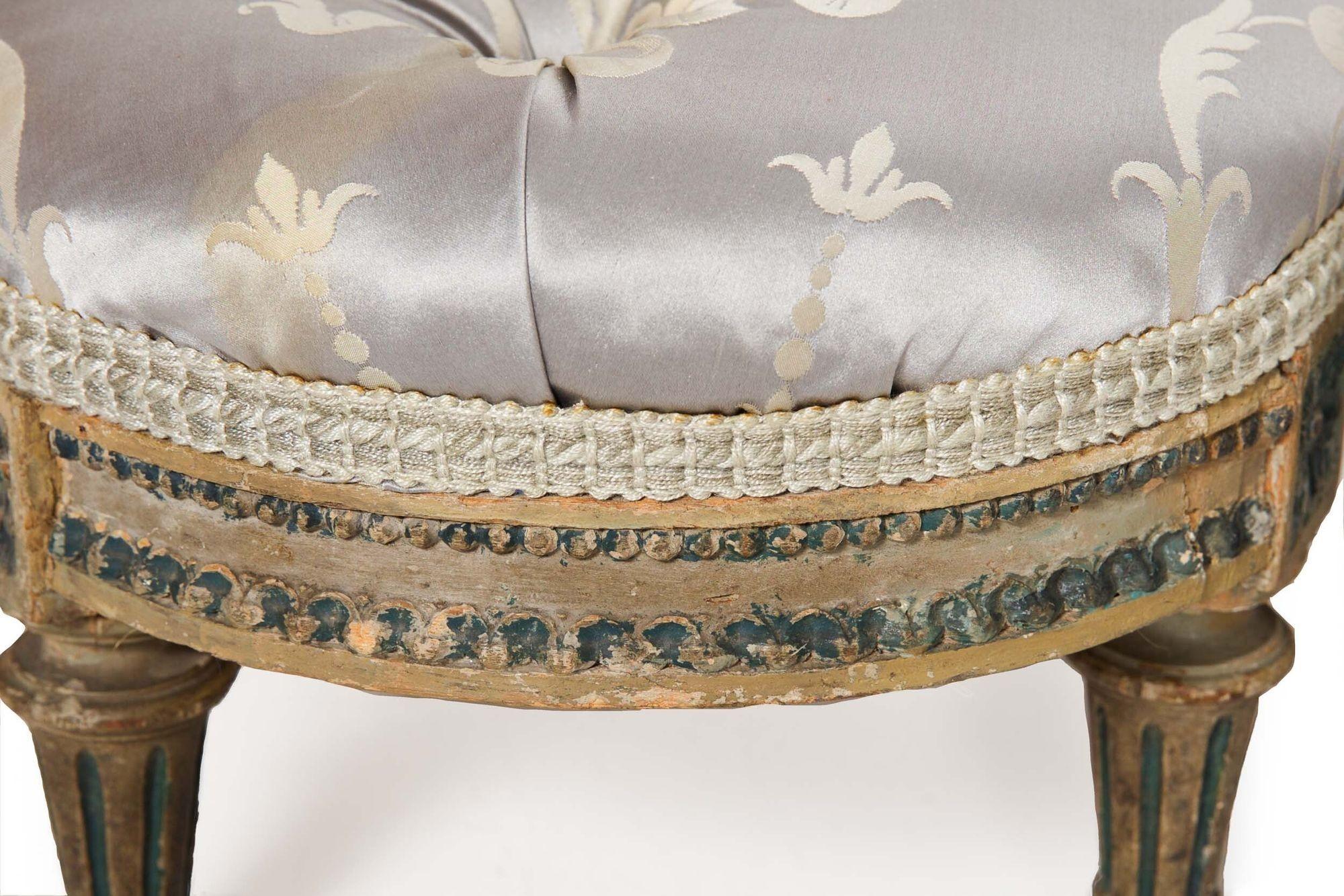 French Louis XVI Antique Footstool, 18th Century For Sale 13