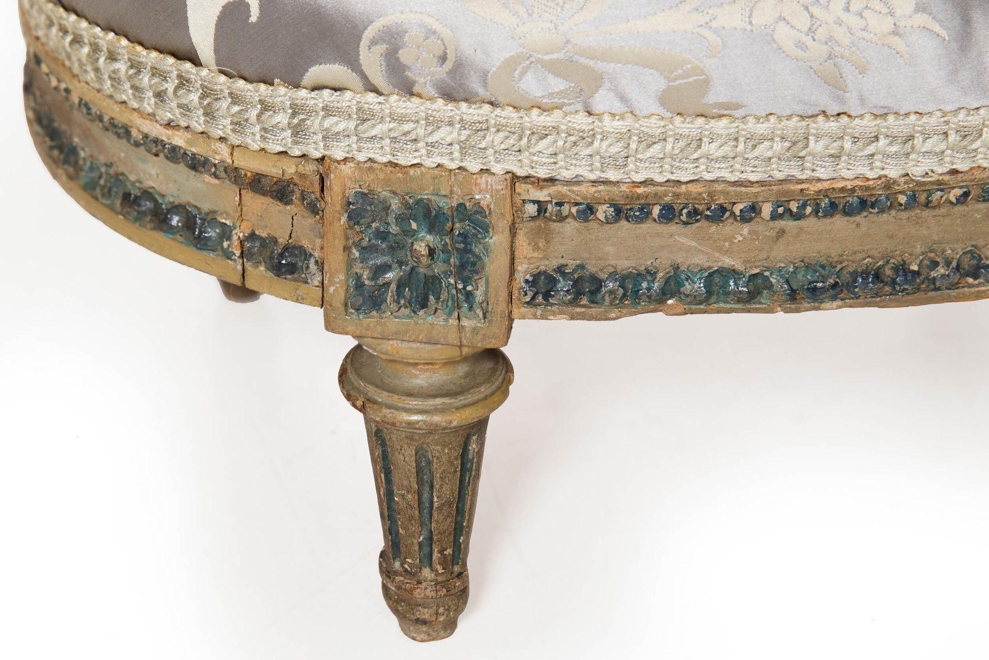 French Louis XVI Antique Footstool, 18th Century For Sale 14